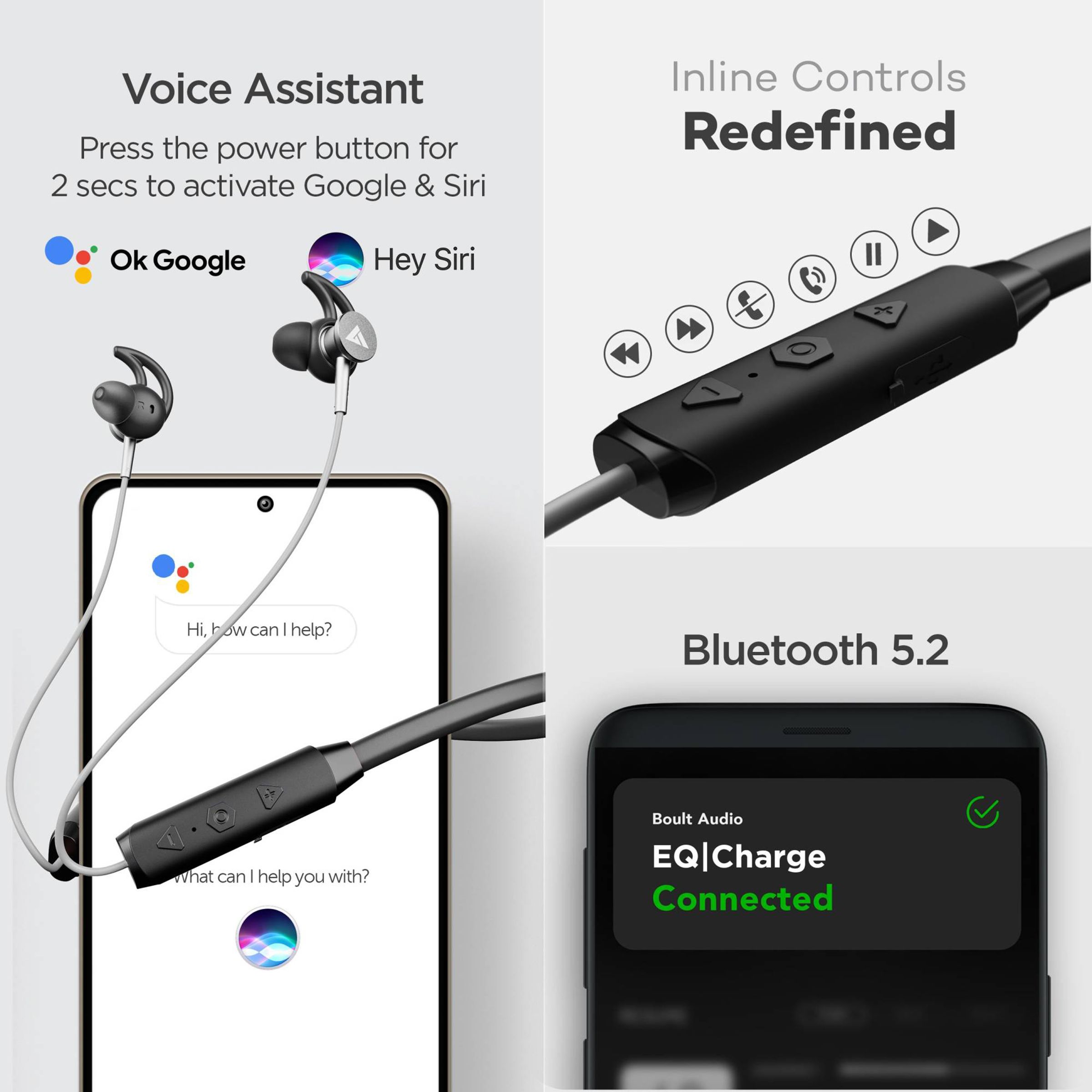 GOBOULT ProBass EQCharge Neckband with Environmental Noise Cancellation (IPX5 Water Resistant, Upto 32 Hours Playback, Black)_7
