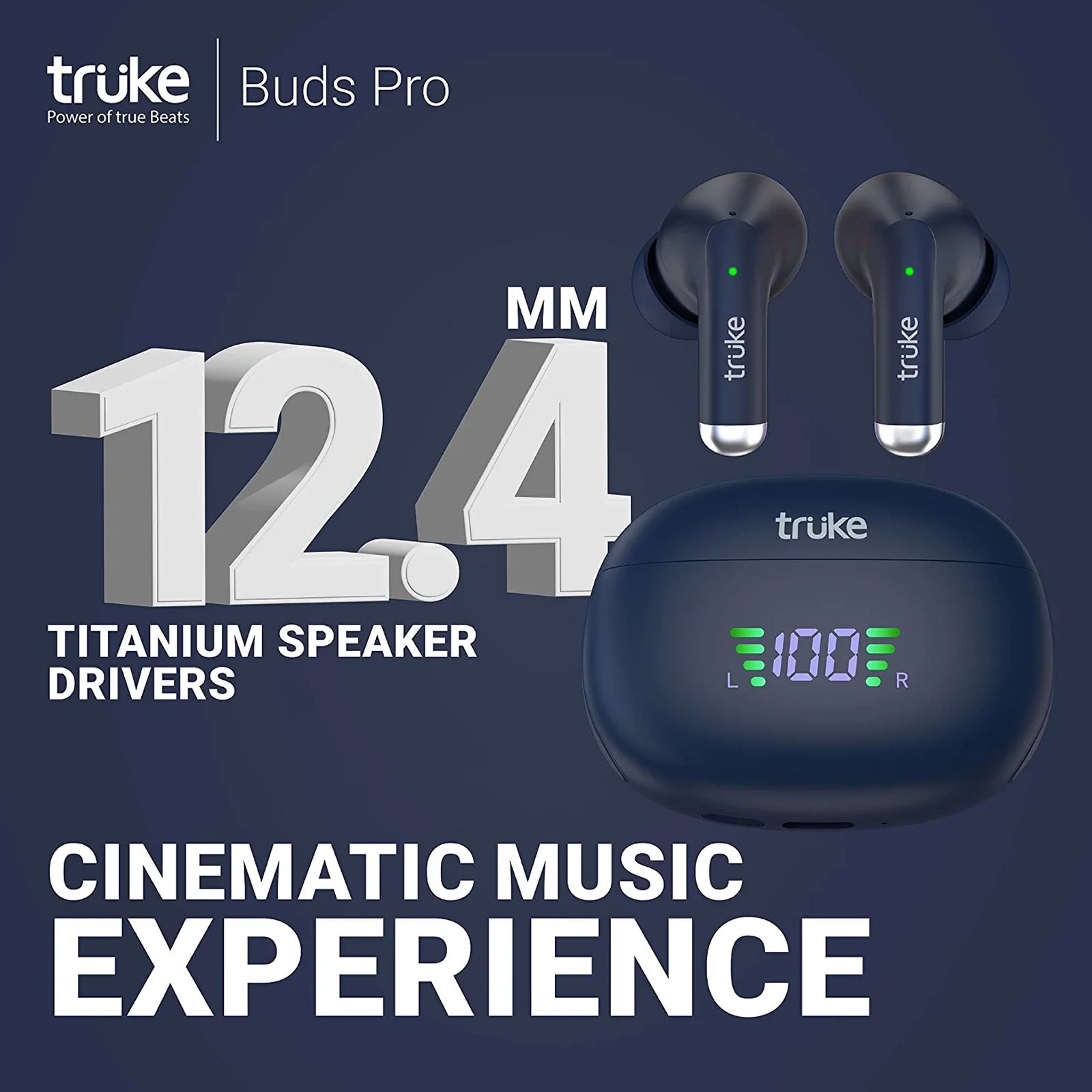 truke Buds Pro F60 TWS Earbuds with Hybrid Active Noise Cancellation (IPX4 Water Resistant, 50ms Ultra Low Latency, Blue)_12