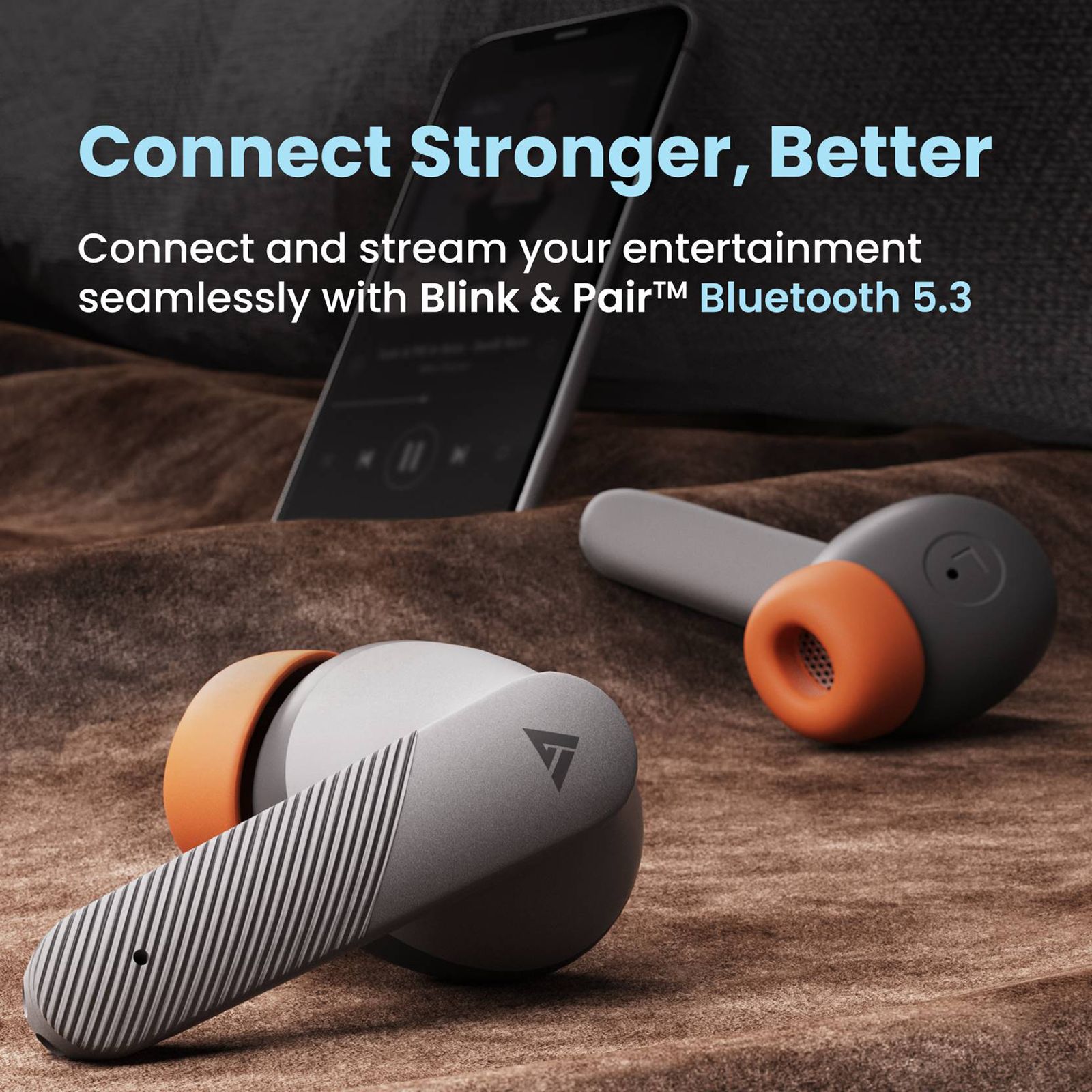 GOBOULT Airbass Z35 TWS Earbuds with Environmental Noise Cancellation (IPX5 Water Resistant, 32Hrs Total Playback Time, Sunset Grey) GOBOULT Airbass Z35 TWS Earbuds with Environmental Noise Cancellation (IPX5 Water Resistant, 32Hrs Total Playback Time, Sunset Grey)_6