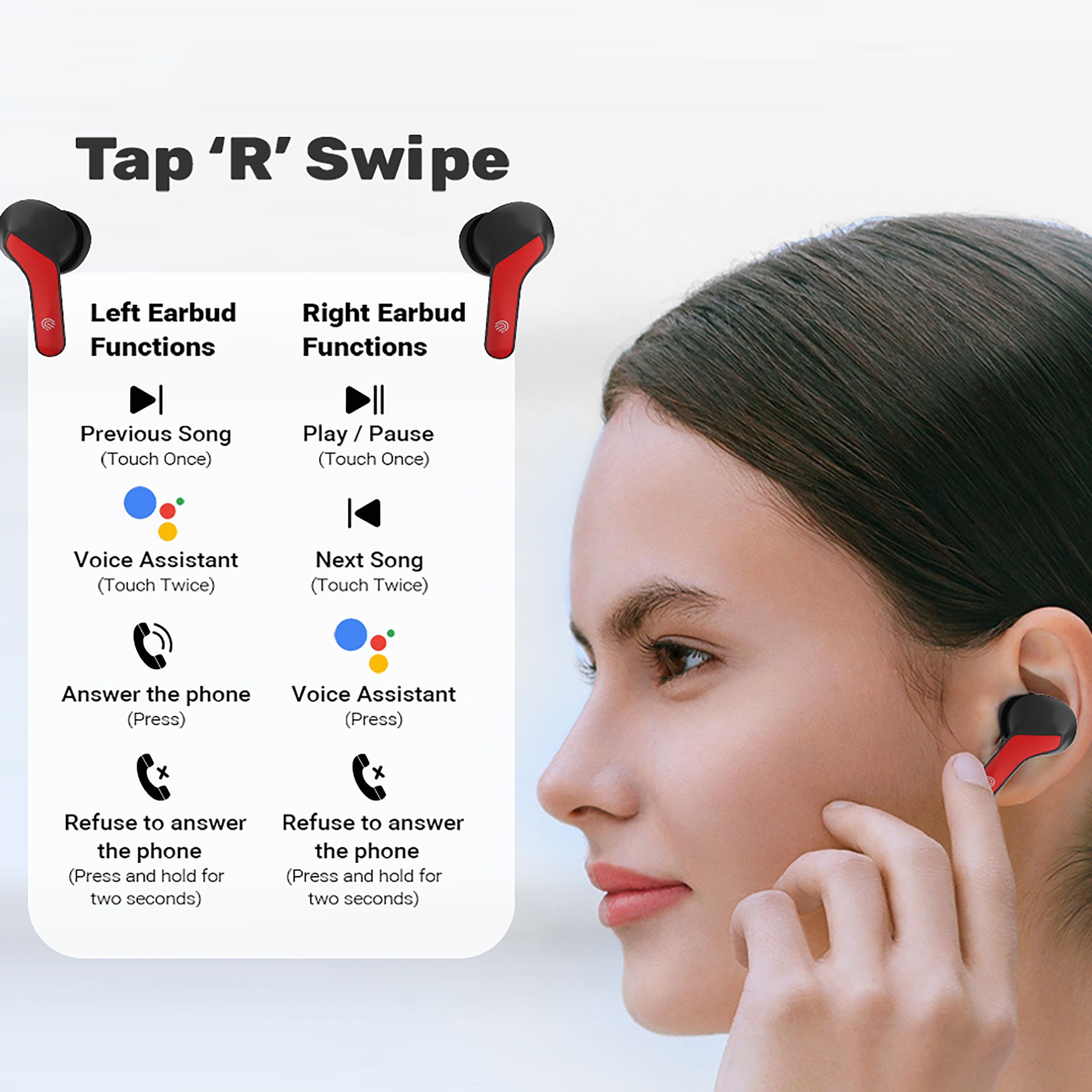 in base Urban Q Max IB -3248 TWS Earbuds (Sweat Resistant, Up to 7 Hours Playtime, Red)_8