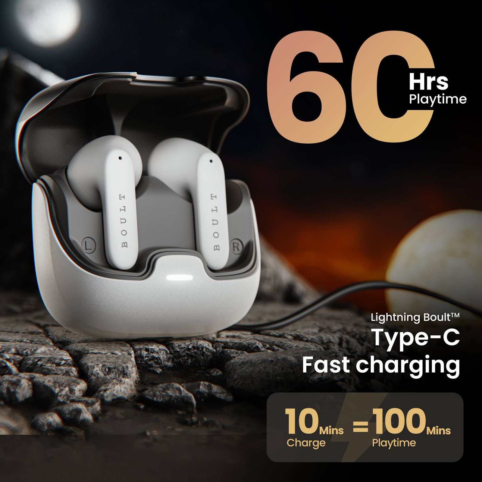 GOBOULT AirBass Z40 TWS Earbuds with Environmental Noise Cancellation (IPX5 Water Resistant, Voice Assistant, White)_12