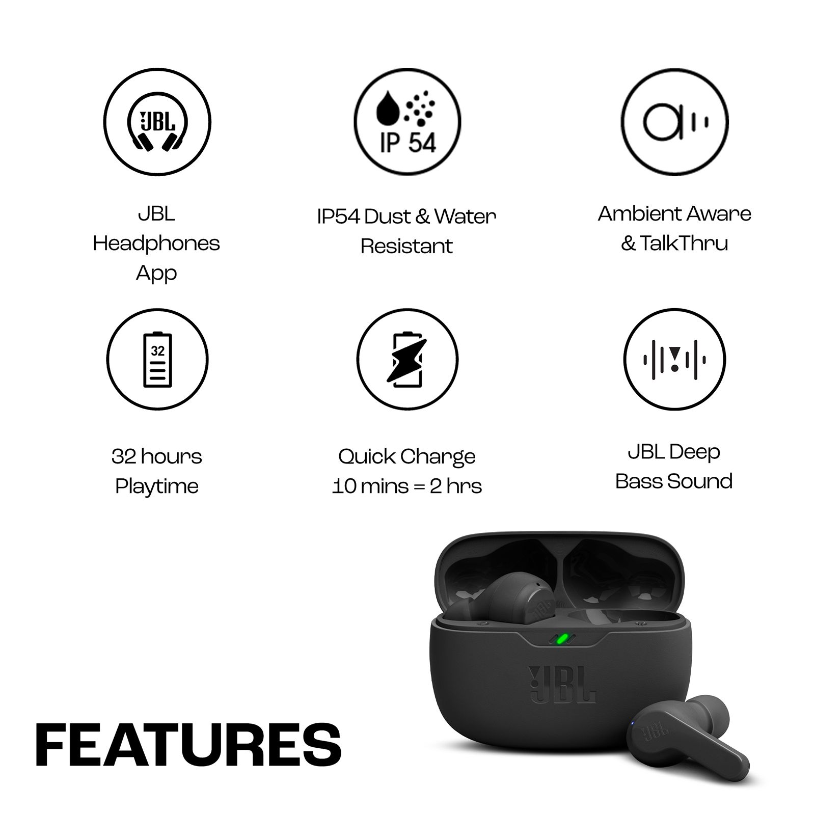 JBL Wave Beam TWS Earbuds with Noise Isolation (IP54 Water Resistant, Deep Bass Sound, Black) JBL Wave Beam TWS Earbuds with Noise Isolation (IP54 Water Resistant, Deep Bass Sound, Black)_19