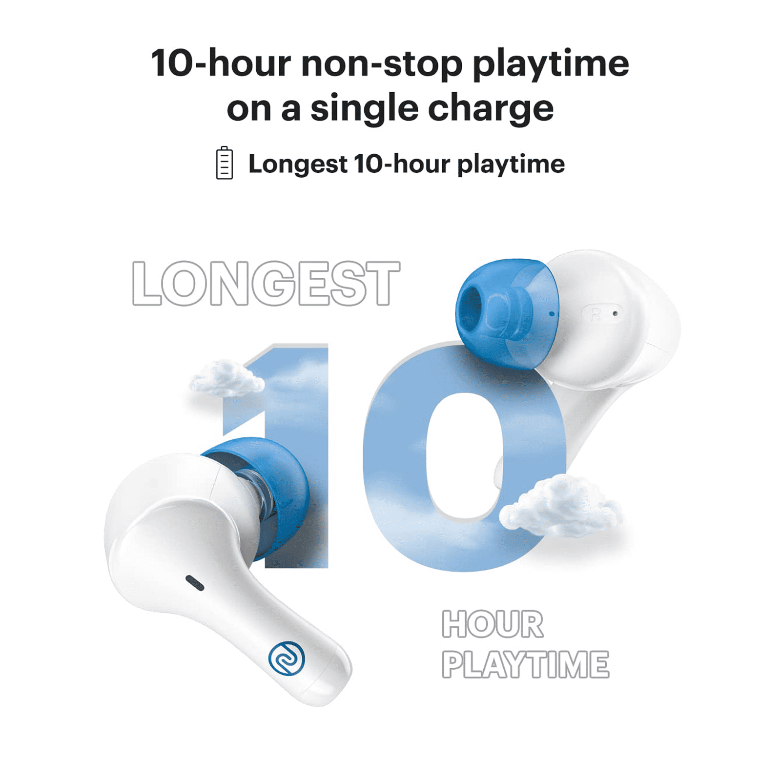 noise Buds VS204 TWS Earbuds with Environmental Noise Cancellation (IPX4 Water Resistant, Upto 50 Hours Playtime, Snow White)_11