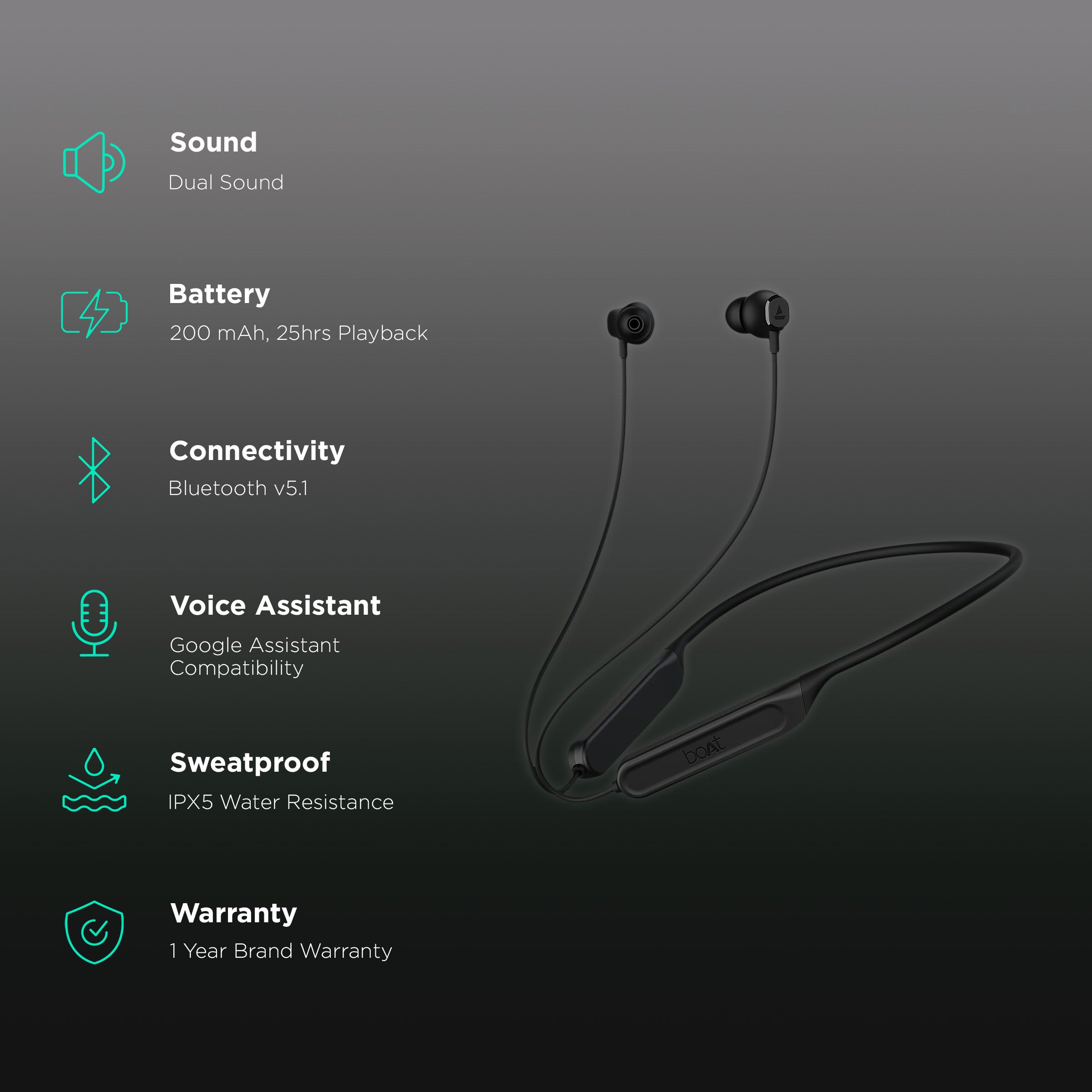 boAt Rockerz 378 Neckband (IPX5 Water Resistant, ASAP Charge, Active Black) boAt Rockerz 378 Neckband (IPX5 Water Resistant, ASAP Charge, Active Black)_2