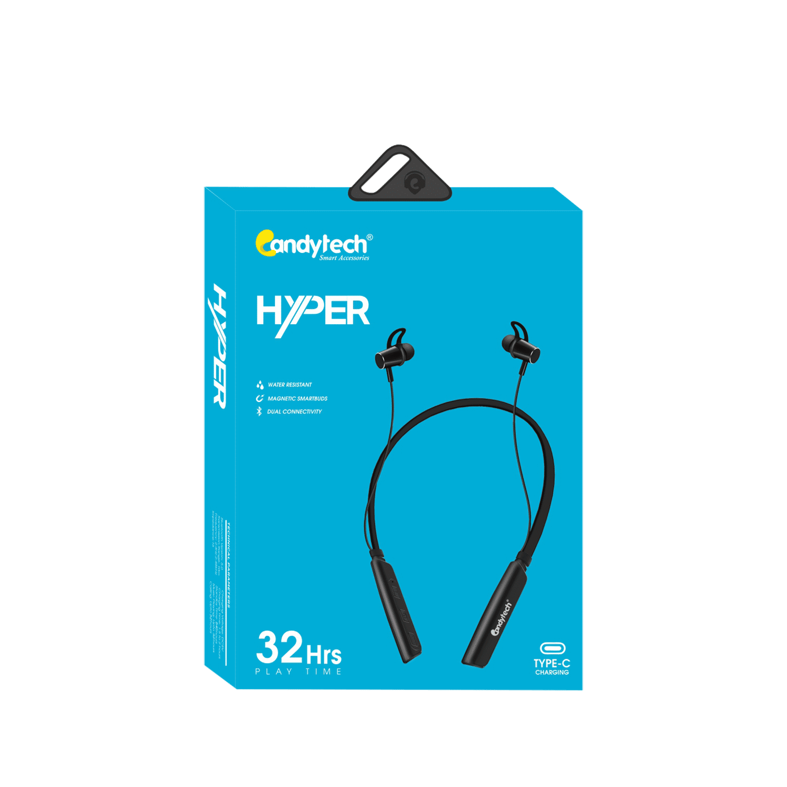 Candytech Hyper Neckband (Water Resistant, Magnetic Smartbuds, Black) Candytech Hyper Neckband (Water Resistant, Magnetic Smartbuds, Black)_7