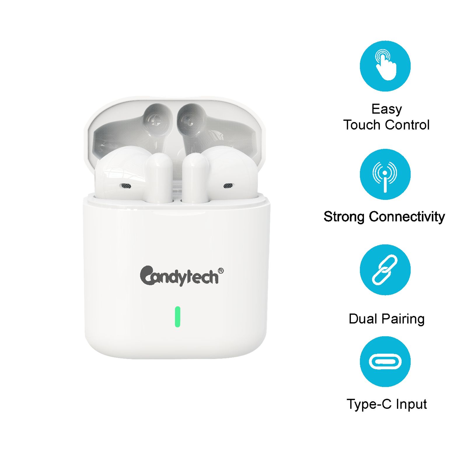 Candytech Emoji TWS Earbuds (Dual Pairing, Black)_4