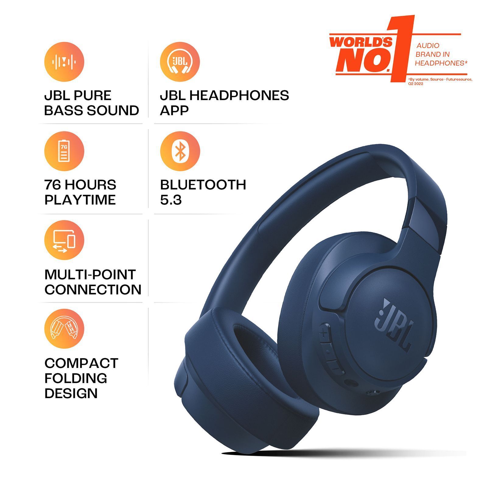 JBL Tune 720BT Bluetooth Headphone with Mic (Upto 76 Hours Playback, Over Ear, Blue) JBL Tune 720BT Bluetooth Headphone with Mic (Upto 76 Hours Playback, Over Ear, Blue)_12