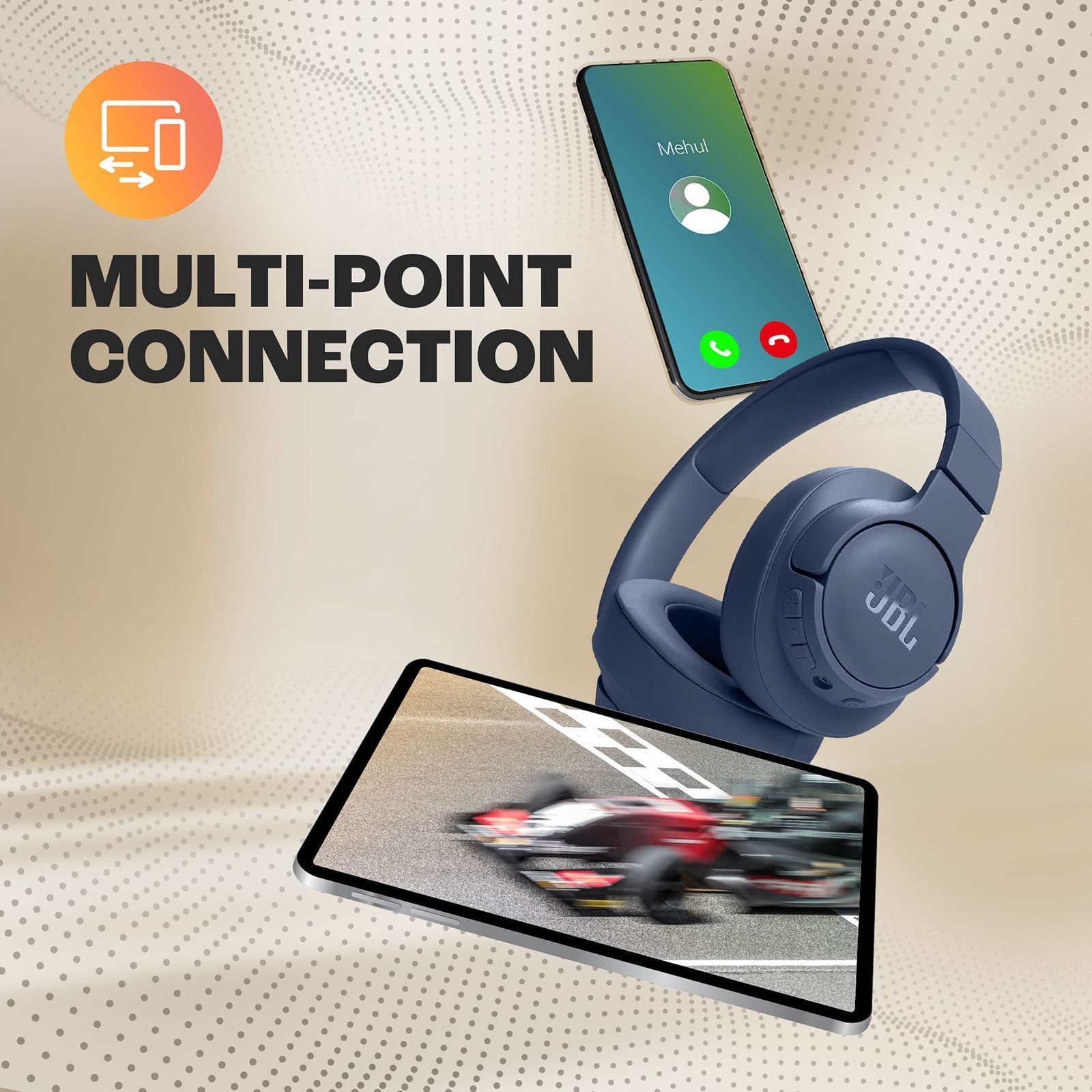 JBL Tune 720BT Bluetooth Headphone with Mic (Upto 76 Hours Playback, Over Ear, Blue) JBL Tune 720BT Bluetooth Headphone with Mic (Upto 76 Hours Playback, Over Ear, Blue)_18