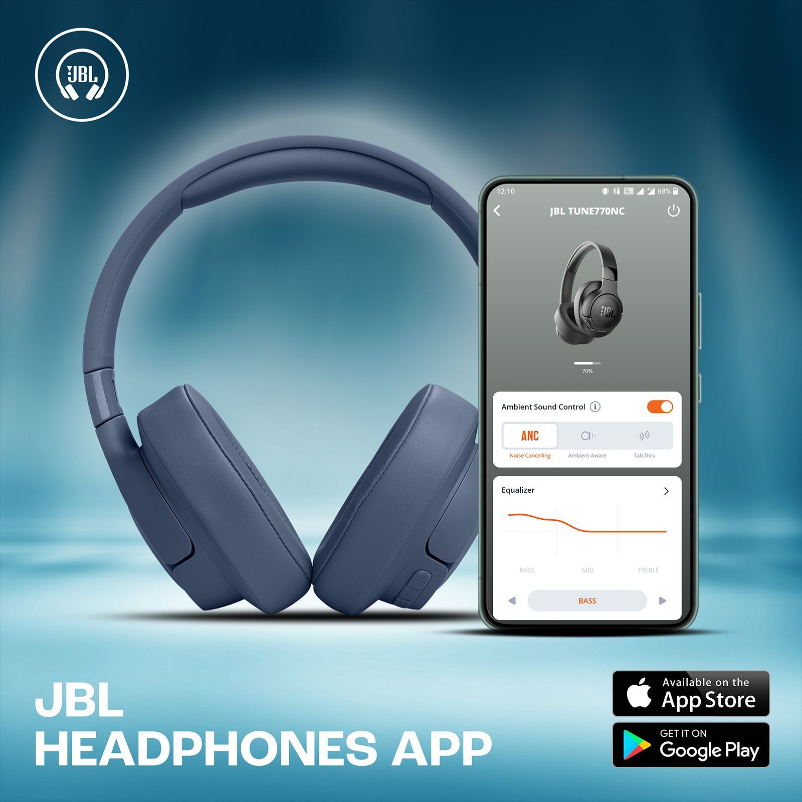 JBL Tune 770NC Bluetooth Headphone with Adaptive Noise Cancellation (Pure Bass Sound, Over Ear, Blue) JBL Tune 770NC Bluetooth Headphone with Adaptive Noise Cancellation (Pure Bass Sound, Over Ear, Blue)_17