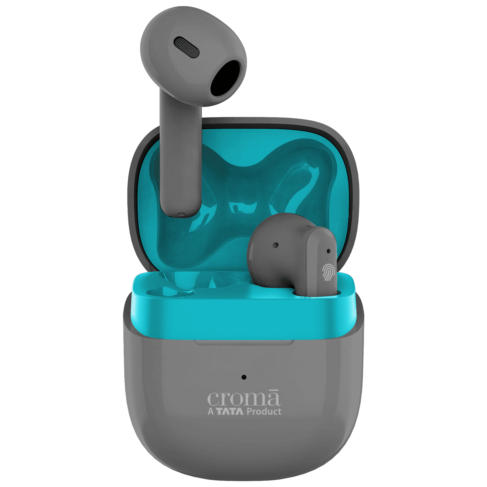 Croma TWS Earbuds with Environmental Noise Cancellation (IPX4 Water Resistant, Fast Charging, Grey Blue)_1