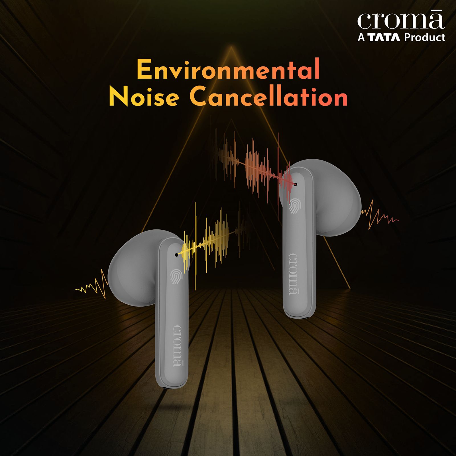 Croma TWS Earbuds with Environmental Noise Cancellation (IPX4 Water Resistant, Fast Charging, Grey Blue)_9