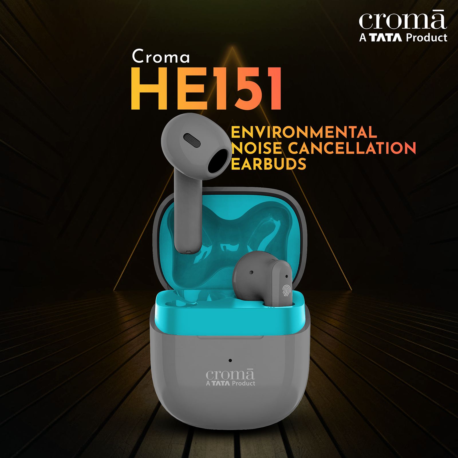 Croma TWS Earbuds with Environmental Noise Cancellation (IPX4 Water Resistant, Fast Charging, Grey Blue)_10