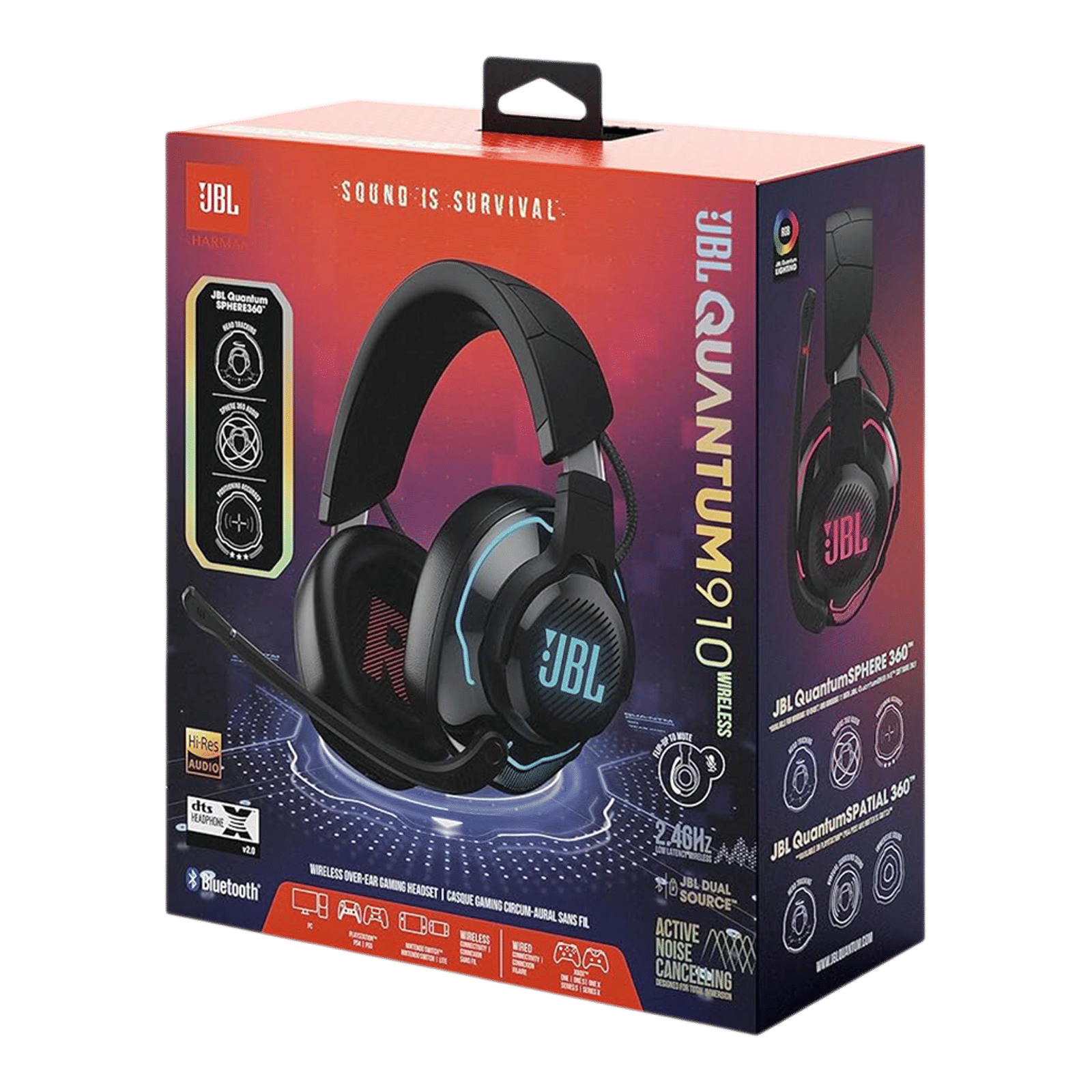 JBL Quantum 910 Bluetooth Gaming Headset with Active Noise Cancellation (50mm Dynamic Drivers, Over Ear, Black) JBL Quantum 910 Bluetooth Gaming Headset with Active Noise Cancellation (50mm Dynamic Drivers, Over Ear, Black)_15