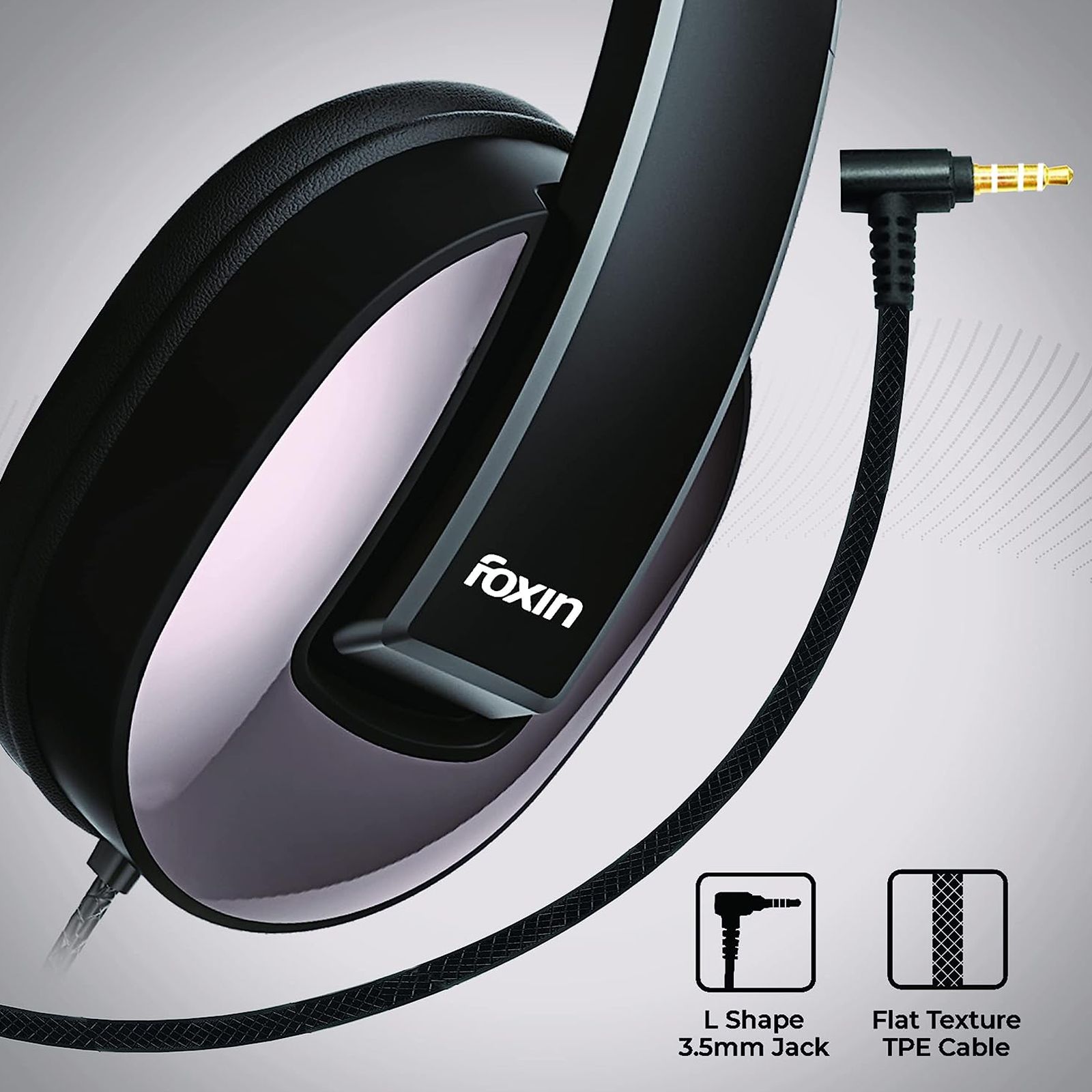 Foxin ROAR 309 FOXHED0163 Wired Headphone with Mic (Over-Ear, Gunmetal Black)_2