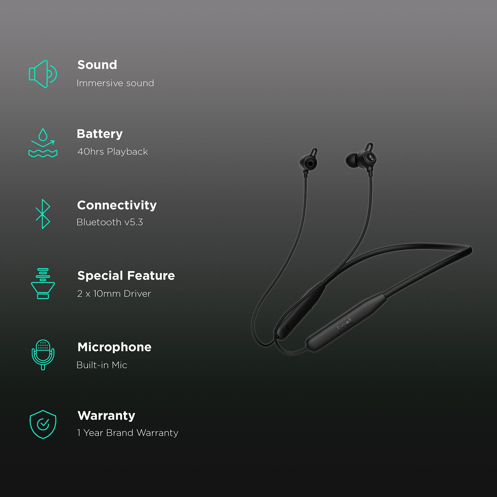 boAt Rockerz 109 Neckband with Environmental Noise Cancellation (IPX5 Water Resistant, ASAP Charge, Active Black) boAt Rockerz 109 Neckband with Environmental Noise Cancellation (IPX5 Water Resistant, ASAP Charge, Active Black)_2