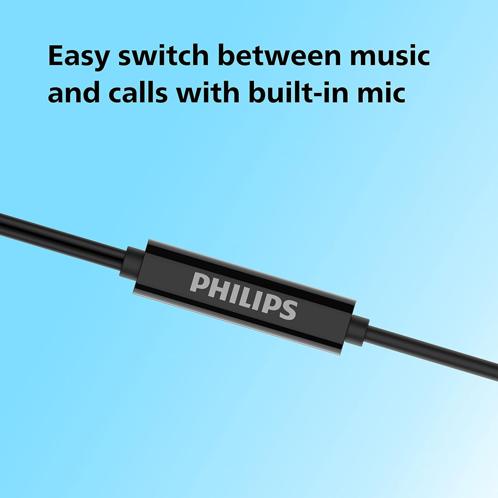 PHILIPS TAE1107BK/94 Wired Earphone with Mic (In Ear, Black) PHILIPS TAE1107BK/94 Wired Earphone with Mic (In Ear, Black)_3