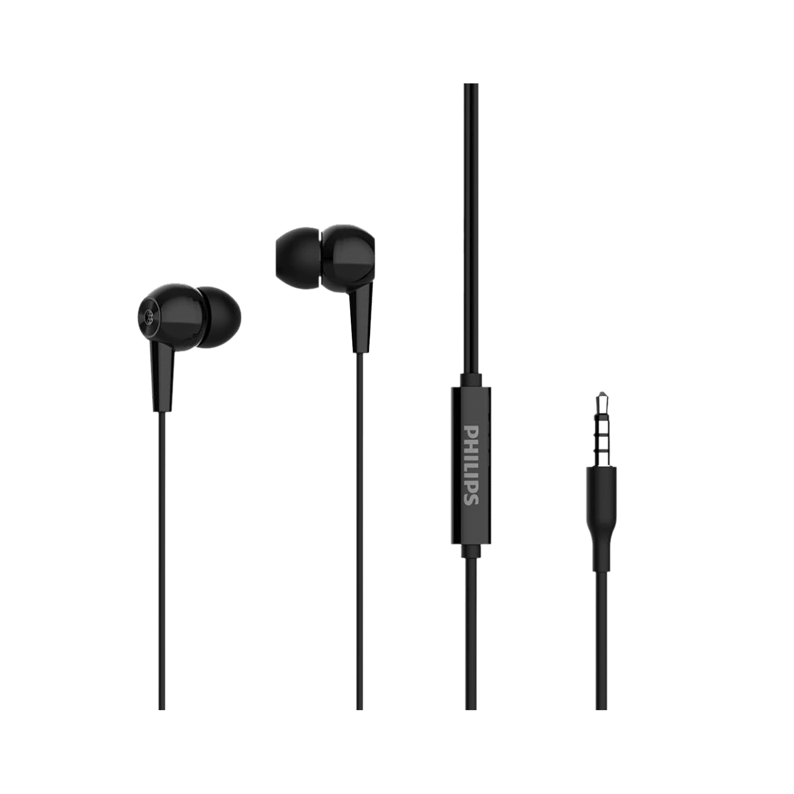 PHILIPS TAE1107BK/94 Wired Earphone with Mic (In Ear, Black) PHILIPS TAE1107BK/94 Wired Earphone with Mic (In Ear, Black)_1