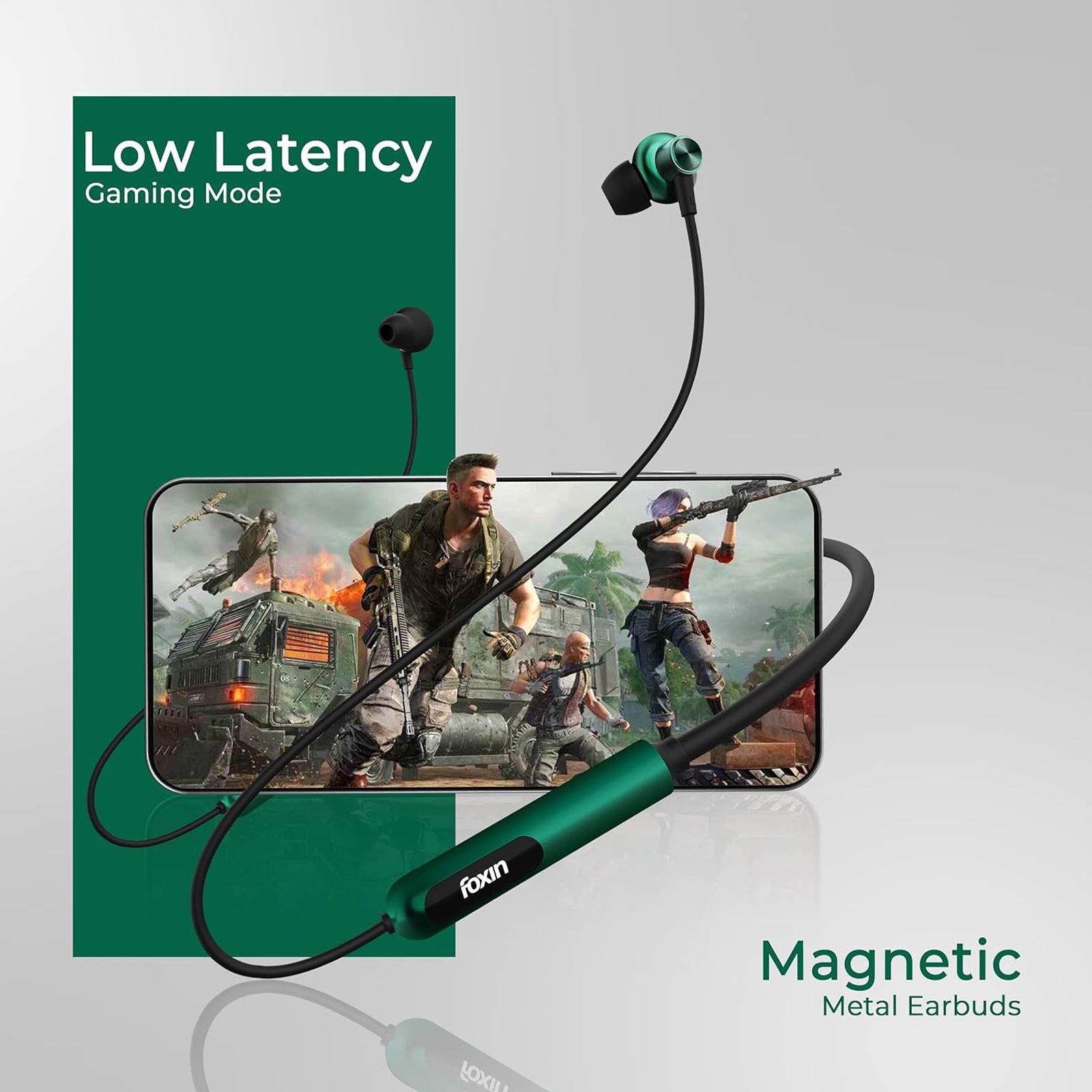 Foxin FoxBeat 210 Neckband with Environmental Noise Cancellation (IPX4 Waterproof, ASAP Charge Technology, Jade Green) Foxin FoxBeat 210 Neckband with Environmental Noise Cancellation (IPX4 Waterproof, ASAP Charge Technology, Jade Green)_5