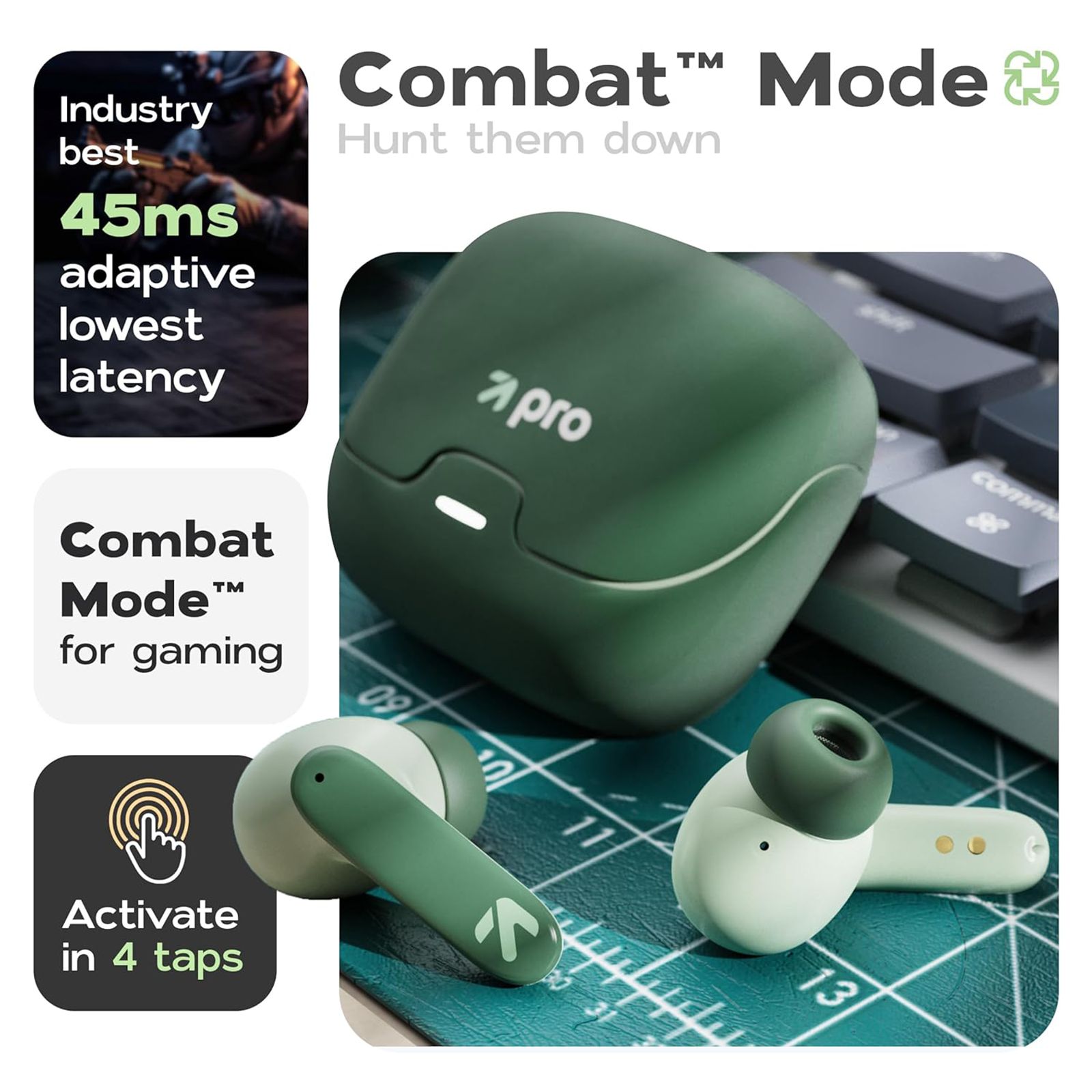 GOBOULT Z40 Pro TWS Earbuds with Environmental Noise Cancellation (IPX5 Water Resistant, Fast Charging, Pro Jungle)_5