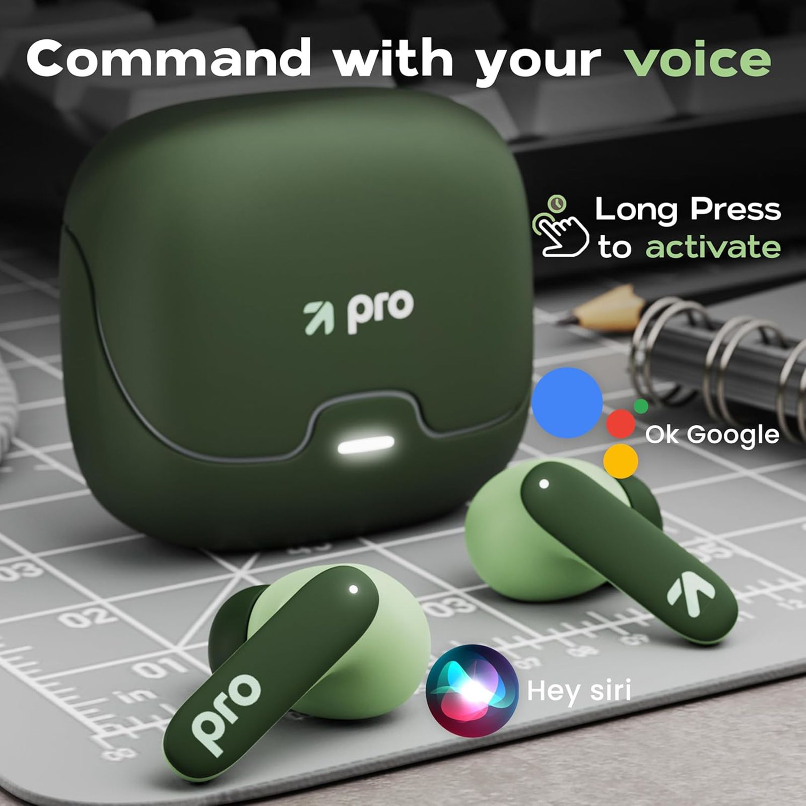 GOBOULT Z40 Pro TWS Earbuds with Environmental Noise Cancellation (IPX5 Water Resistant, Fast Charging, Pro Jungle)_7