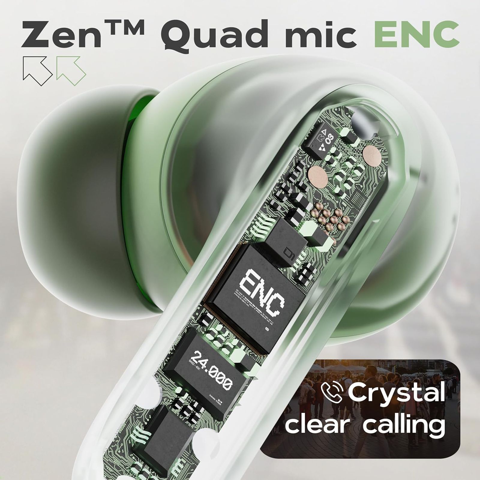 GOBOULT Z40 Pro TWS Earbuds with Environmental Noise Cancellation (IPX5 Water Resistant, Fast Charging, Pro Jungle)_4