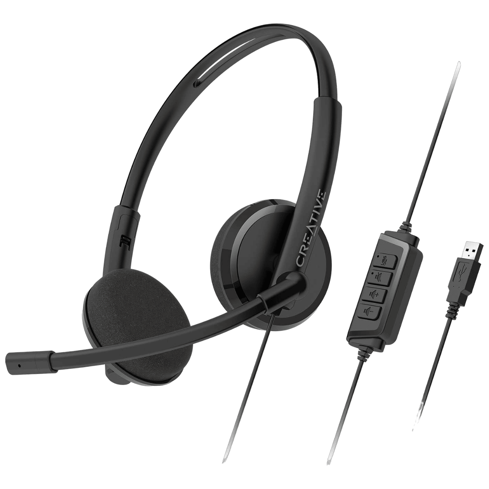 Creative HS-220 EF1070 Wired Headphone with Mic (On Ear, Black) Creative HS-220 EF1070 Wired Headphone with Mic (On Ear, Black)_1