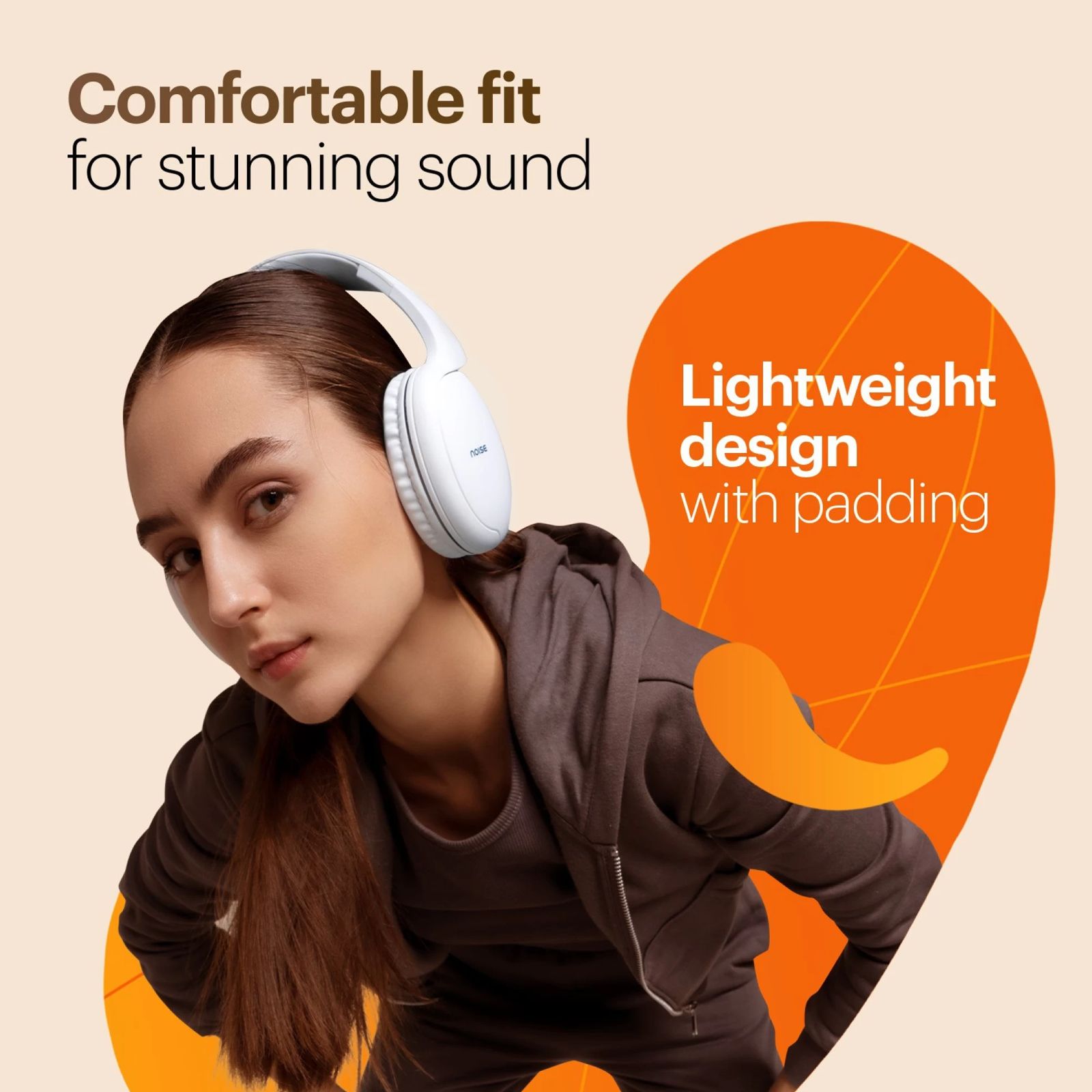 noise Two Bluetooth Headphone with Mic (Upto 50 Hours Playtime, Over Ear, Calm White)_5