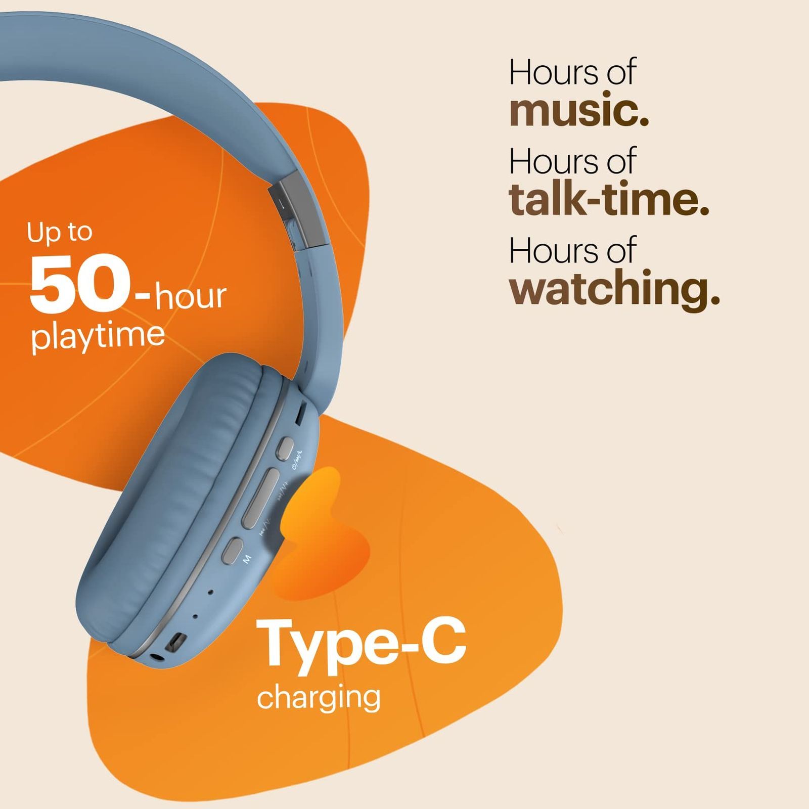noise Two Bluetooth Headphone with Mic (Upto 50 Hours Playtime, Over Ear, Serene Blue) noise Two Bluetooth Headphone with Mic (Upto 50 Hours Playtime, Over Ear, Serene Blue)_6