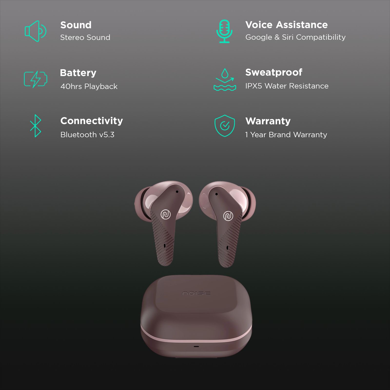noise Buds VS102 Neo TWS Earbuds with Environmental Noise Cancellation (IPX5 Water Resistant, Instacharge, Deep Wine) noise Buds VS102 Neo TWS Earbuds with Environmental Noise Cancellation (IPX5 Water Resistant, Instacharge, Deep Wine)_2