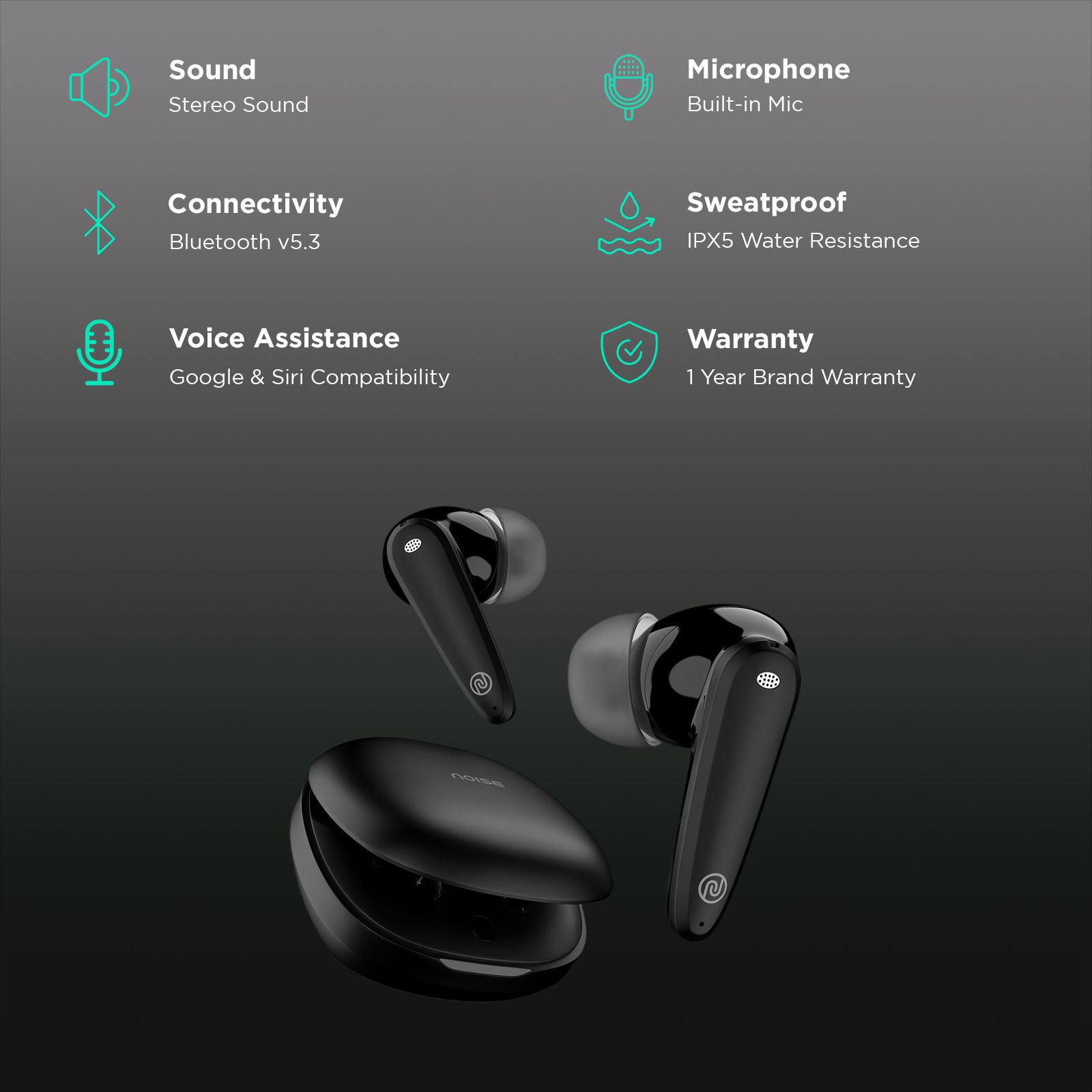 noise Buds VS404 TWS Earbuds with Environmental Noise Cancellation (IPX5 Water Resistant, Instacharge, Jet Black) noise Buds VS404 TWS Earbuds with Environmental Noise Cancellation (IPX5 Water Resistant, Instacharge, Jet Black)_2
