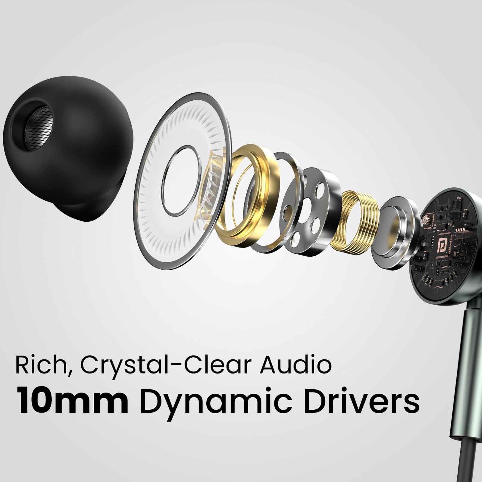 PORTRONICS Conch Tune A Wired Earphone with Mic (3.5 mm Connector, In Ear, Grey)_5