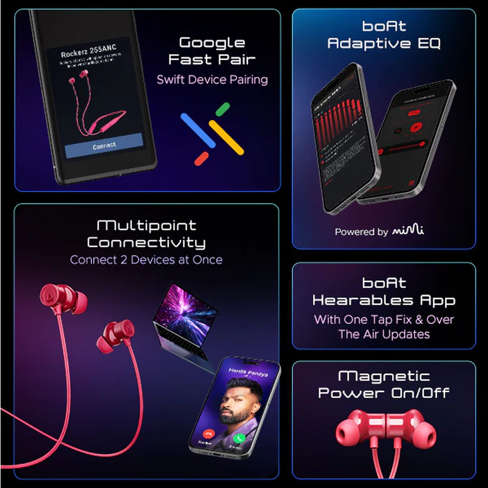 boAt Rockerz 255 Neckband with Active Noise Cancellation ((IPX4 Water Resistant, Beast Mode, Magenta Pop) boAt Rockerz 255 Neckband with Active Noise Cancellation ((IPX4 Water Resistant, Beast Mode, Magenta Pop)_7