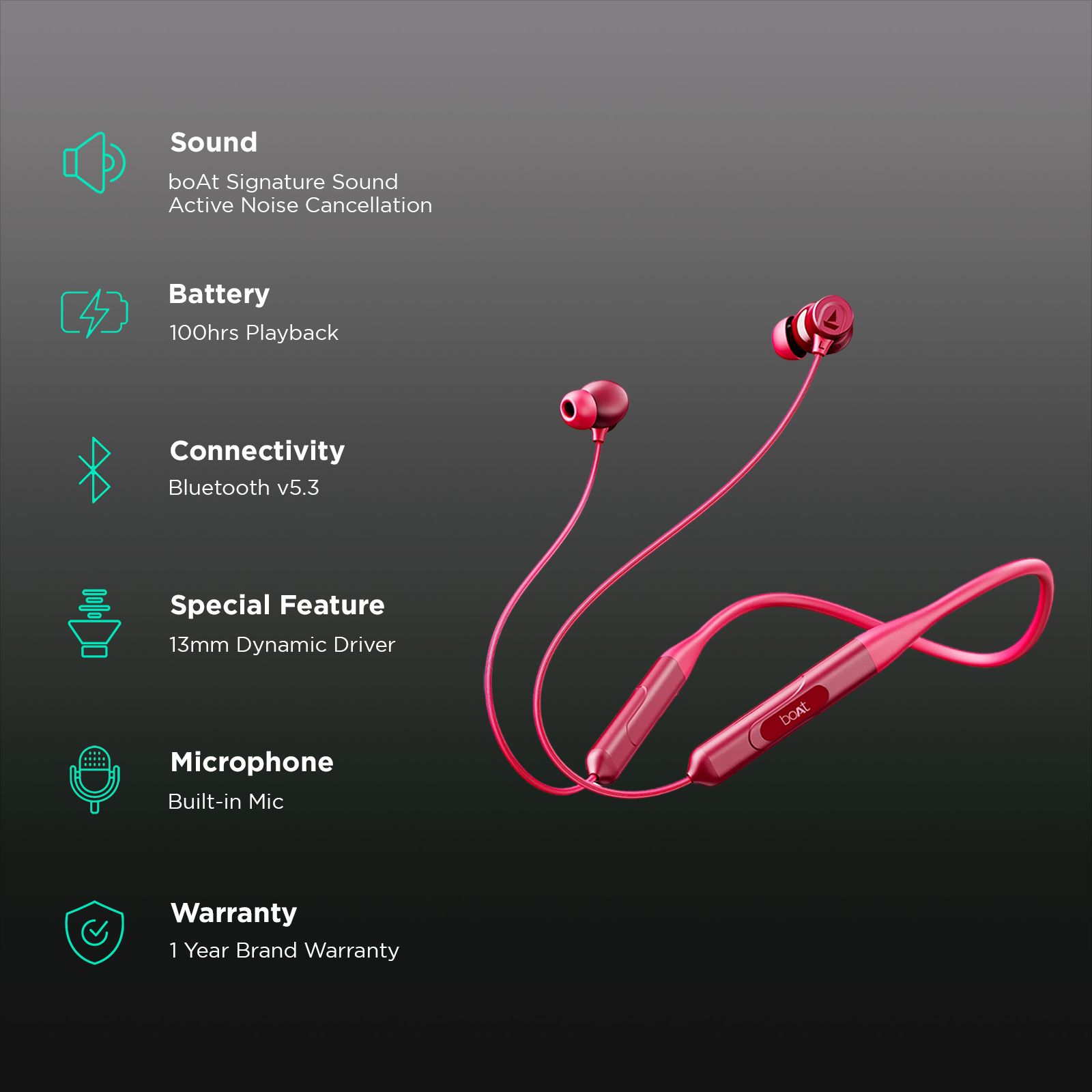 boAt Rockerz 255 Neckband with Active Noise Cancellation ((IPX4 Water Resistant, Beast Mode, Magenta Pop) boAt Rockerz 255 Neckband with Active Noise Cancellation ((IPX4 Water Resistant, Beast Mode, Magenta Pop)_2