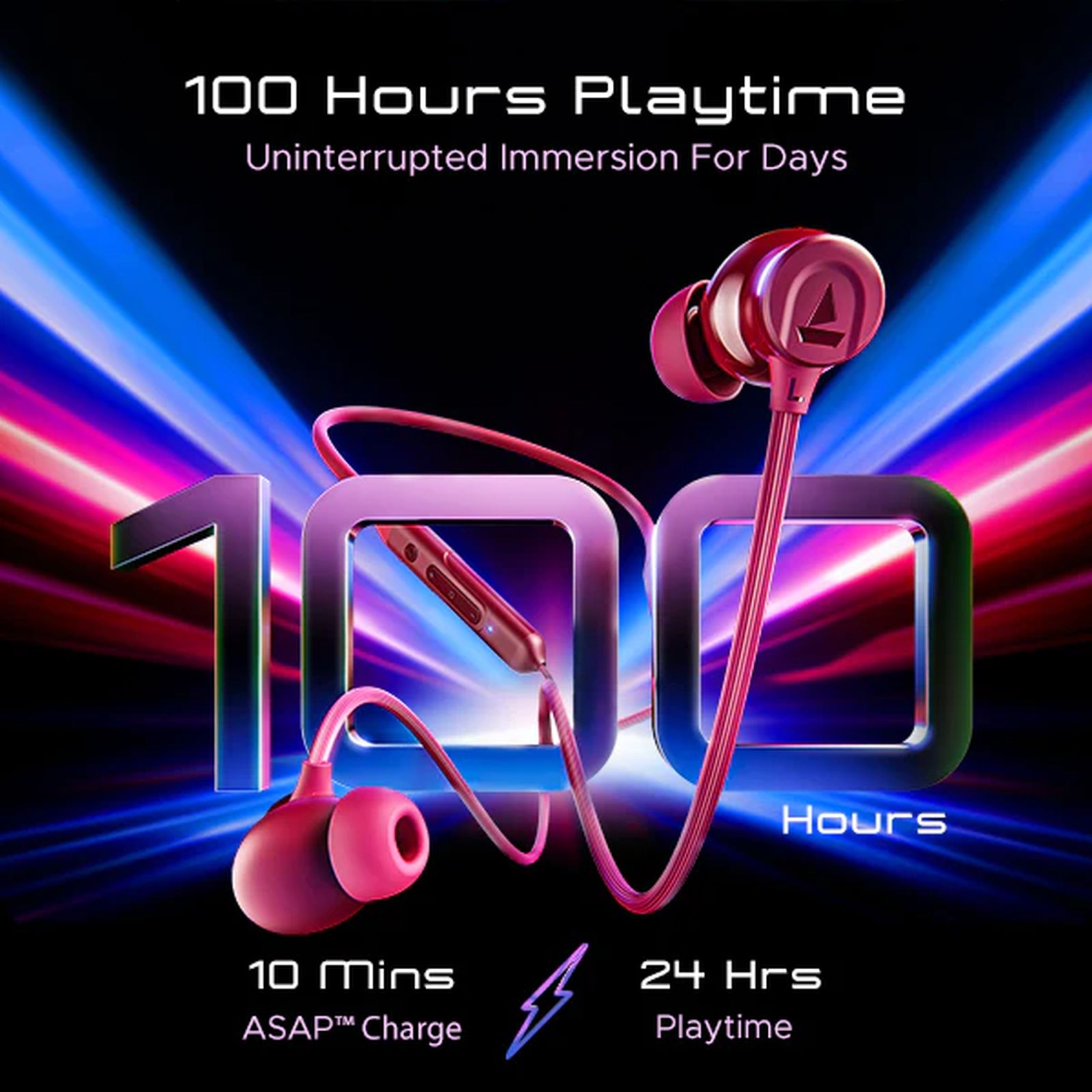 boAt Rockerz 255 Neckband with Active Noise Cancellation ((IPX4 Water Resistant, Beast Mode, Magenta Pop) boAt Rockerz 255 Neckband with Active Noise Cancellation ((IPX4 Water Resistant, Beast Mode, Magenta Pop)_3