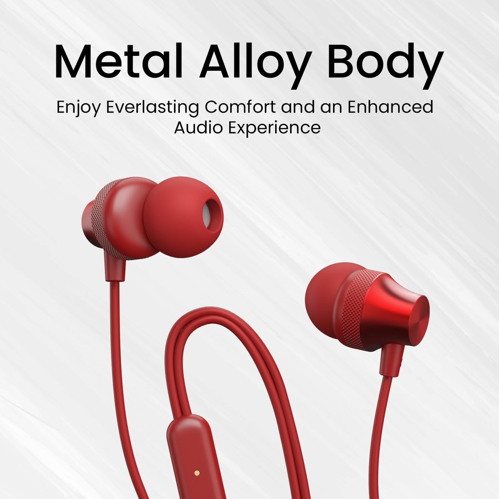 PORTRONICS Conch Beat C POR 2285 Wired Earphone with Mic (USB Type C Connector, In Ear, Red) PORTRONICS Conch Beat C POR 2285 Wired Earphone with Mic (USB Type C Connector, In Ear, Red)_8