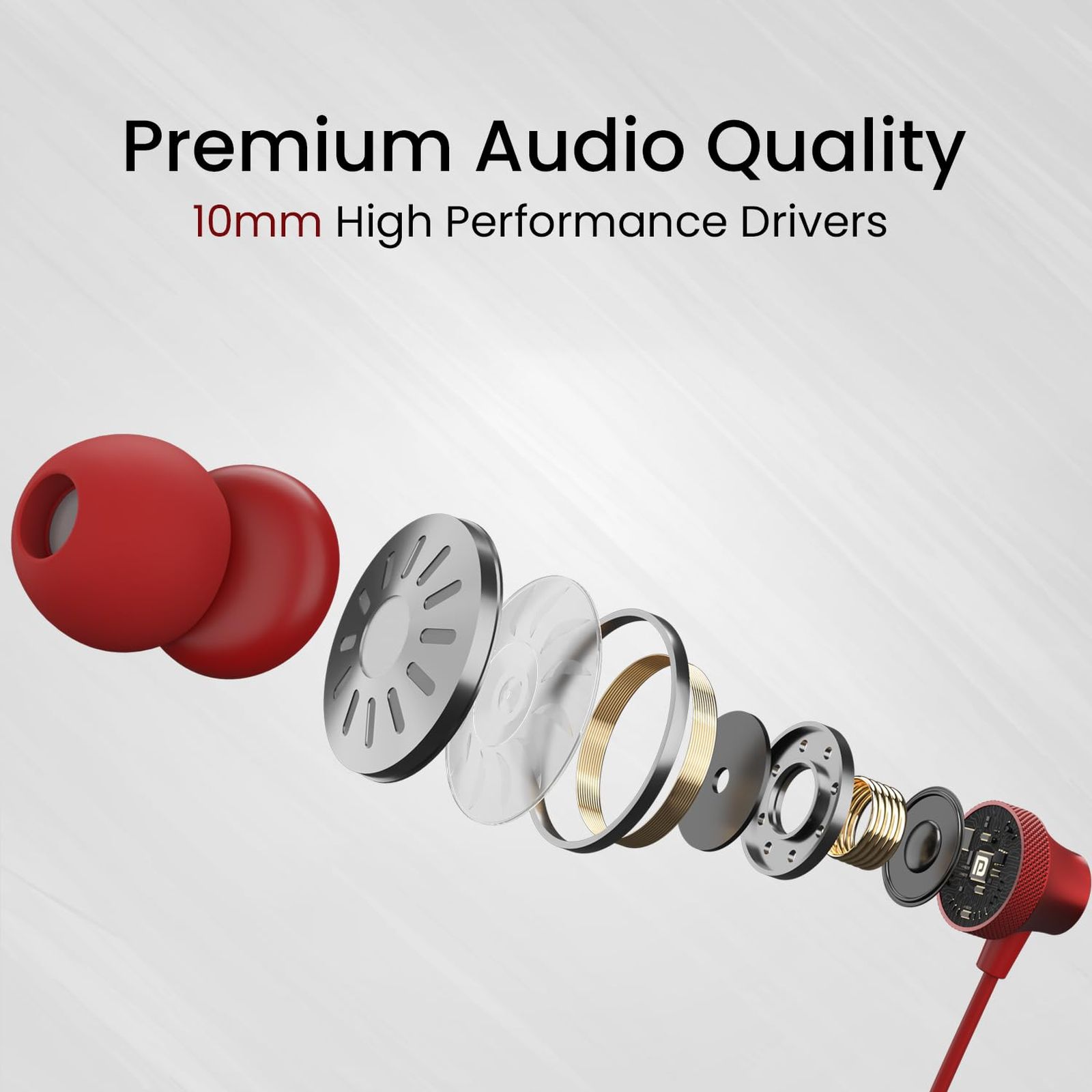 PORTRONICS Conch Beat C POR 2285 Wired Earphone with Mic (USB Type C Connector, In Ear, Red) PORTRONICS Conch Beat C POR 2285 Wired Earphone with Mic (USB Type C Connector, In Ear, Red)_4