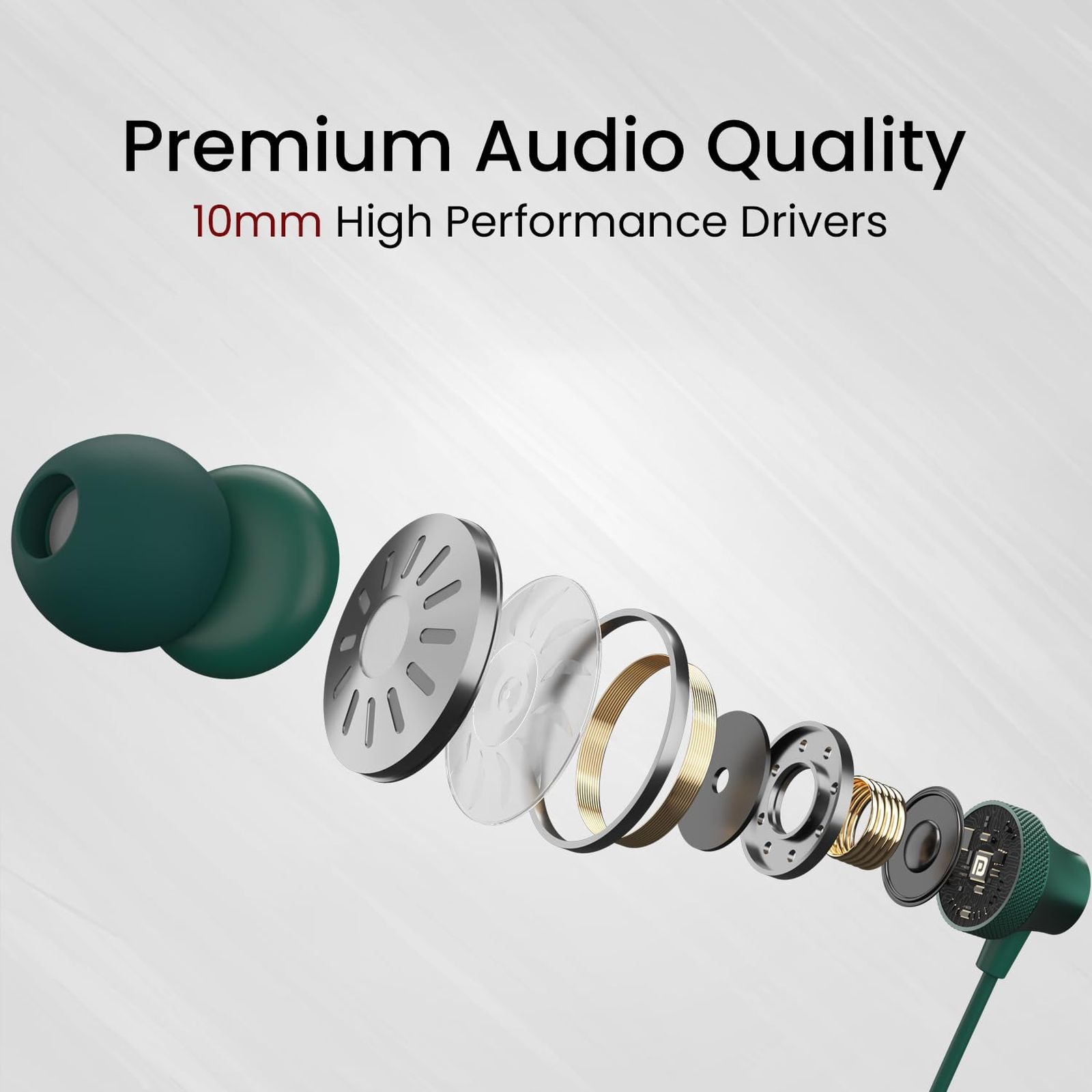 PORTRONICS Conch Beat C POR 2287 Wired Earphone with Mic (USB Type C Connector, In Ear, Green) PORTRONICS Conch Beat C POR 2287 Wired Earphone with Mic (USB Type C Connector, In Ear, Green)_7