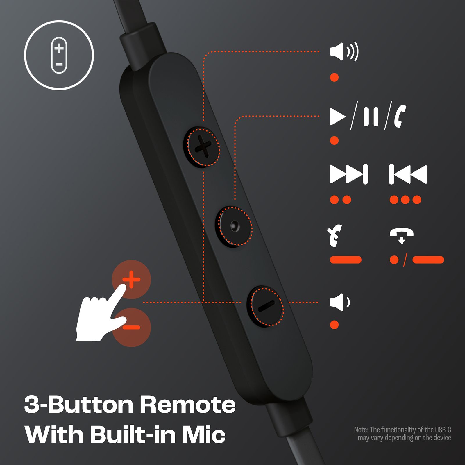 JBL T310C Wired Earphone with Mic (USB Type-C Connector, In Ear, Black) JBL T310C Wired Earphone with Mic (USB Type-C Connector, In Ear, Black)_16