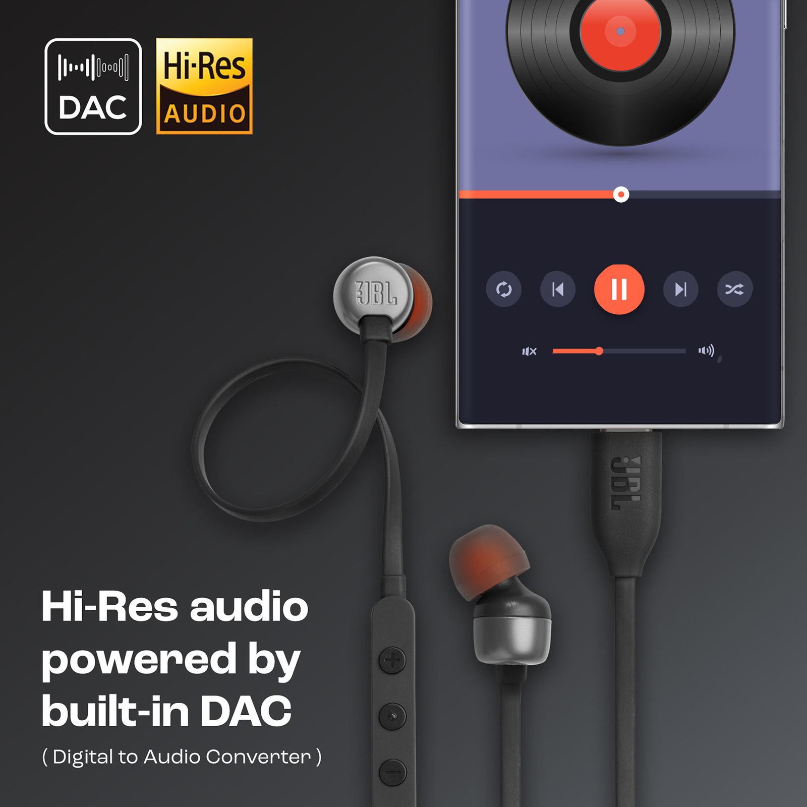 JBL T310C Wired Earphone with Mic (USB Type-C Connector, In Ear, Black) JBL T310C Wired Earphone with Mic (USB Type-C Connector, In Ear, Black)_18