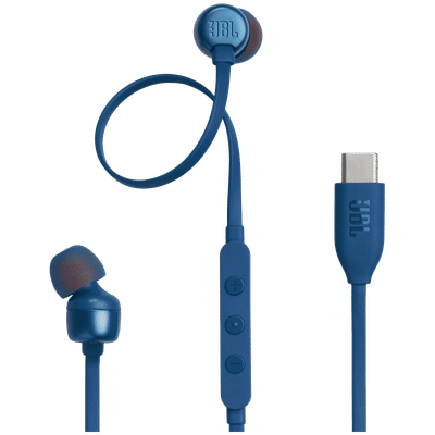 JBL T310C Wired Earphone with Mic (USB Type-C Connector, In Ear, Blue)