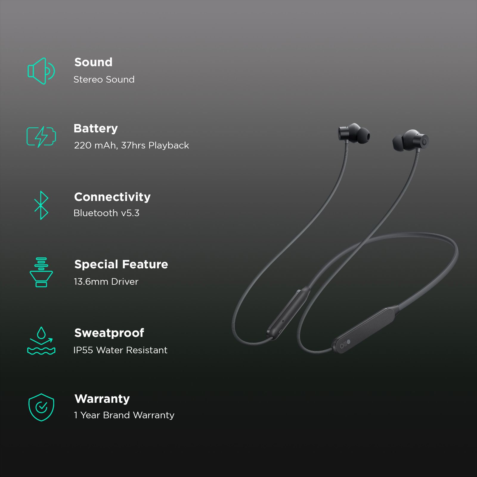 Nothing Pro Neckband with Active Noise Cancellation (IP55 Water & Dust Resistant, Ultra Bass Technology, Dark Grey) Nothing Pro Neckband with Active Noise Cancellation (IP55 Water & Dust Resistant, Ultra Bass Technology, Dark Grey)_2