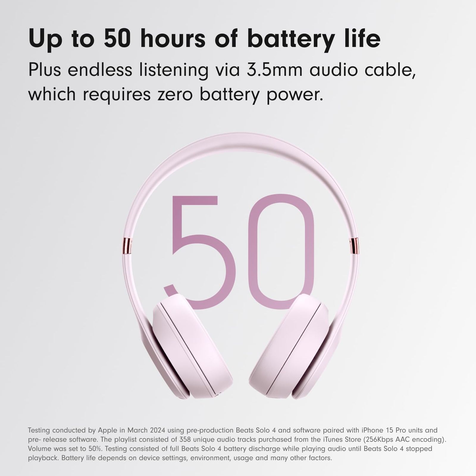 beats Solo 4 Bluetooth Headphone with Mic (Siri Voice Assistant, On Ear, Cloud Pink)_6