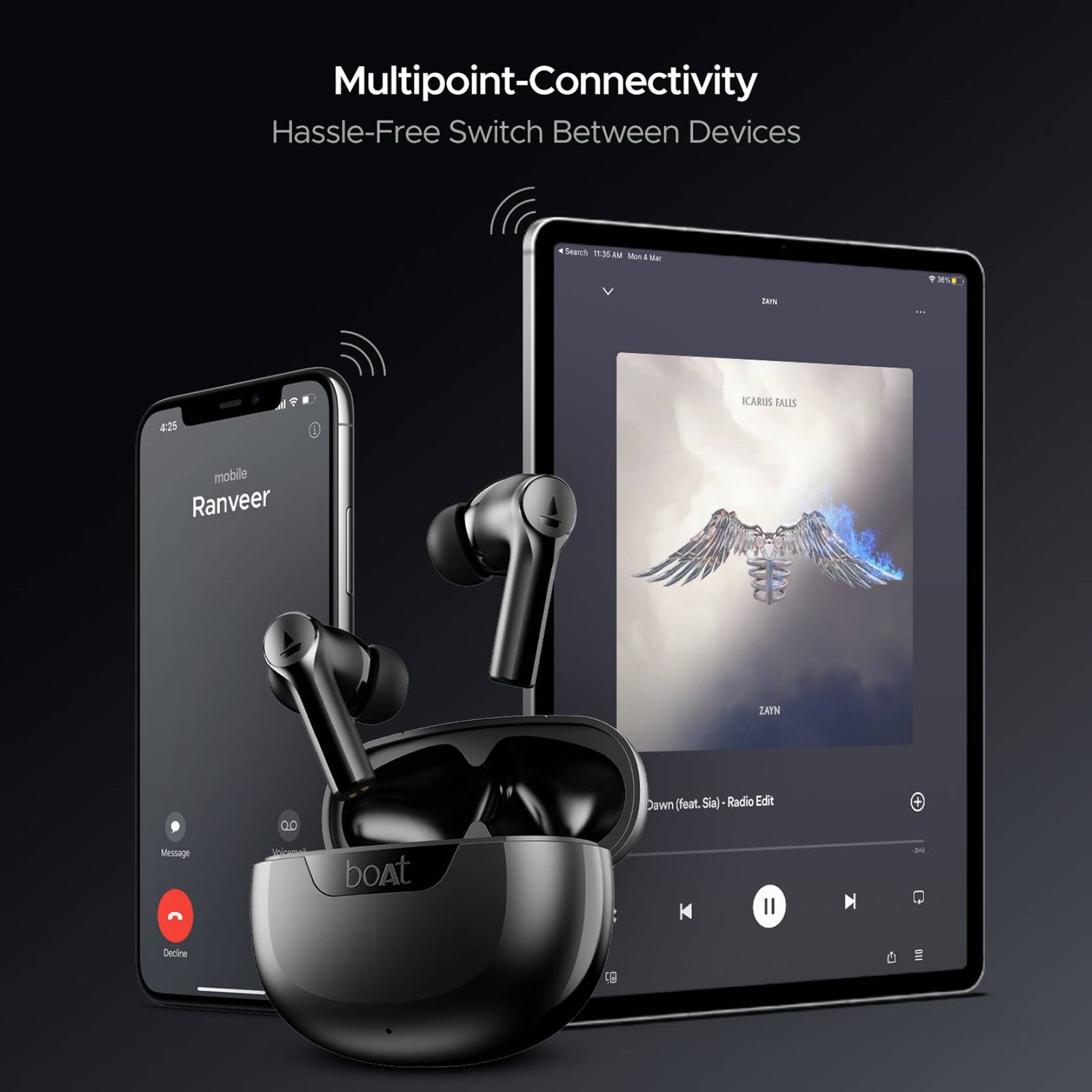 boAt Airdopes 300 TWS Earbuds with AI Environmental Noise Cancellation (IPX4 Water Proof, Splash & Sweat Resistance, 50 Hours Playback, Gunmetal Black) boAt Airdopes 300 TWS Earbuds with AI Environmental Noise Cancellation (IPX4 Water Proof, Splash & Sweat Resistance, 50 Hours Playback, Gunmetal Black)_10