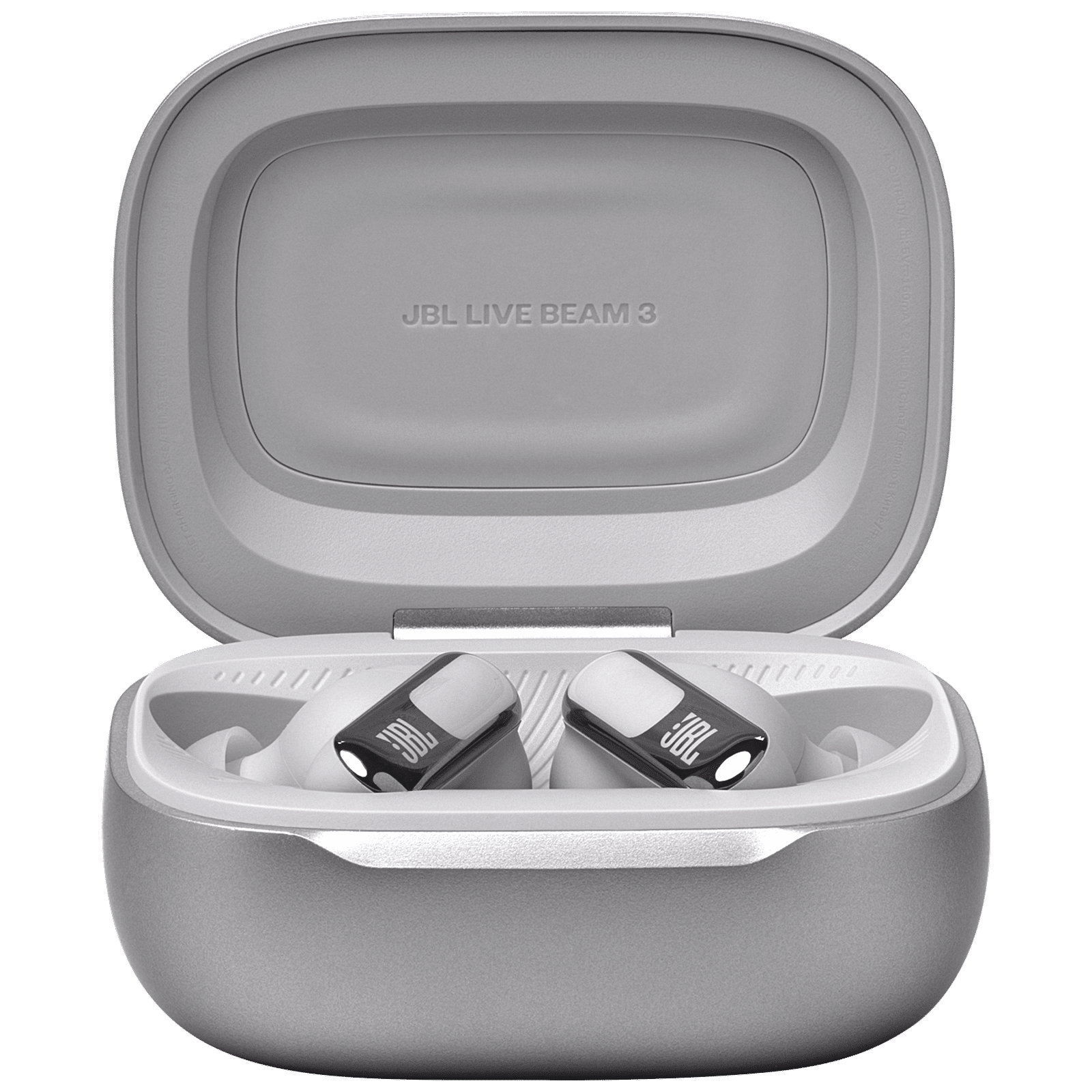JBL Live Beam 3 TWS Earbuds with Adaptive Noise Cancellation (IP55 Waterproof & Dustproof, Touchscreen Display, Silver)_5