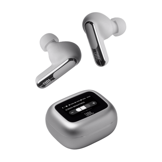 JBL Live Beam 3 TWS Earbuds with Adaptive Noise Cancellation (IP55 Waterproof & Dustproof, Touchscreen Display, Silver)_8