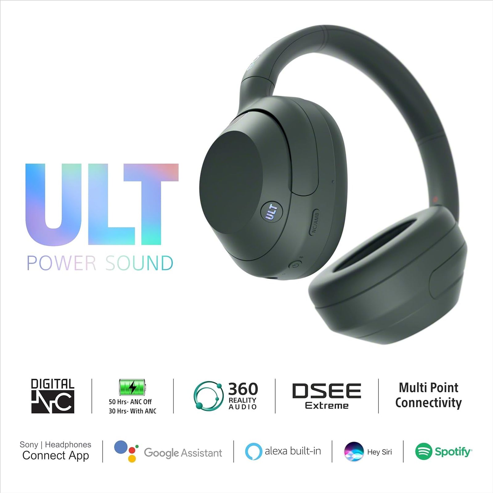 SONY ULT WEAR WH-ULT900N Bluetooth Headset with Mic (40 mm Neodymium Drivers, Over-Ear, Forest Grey)_6