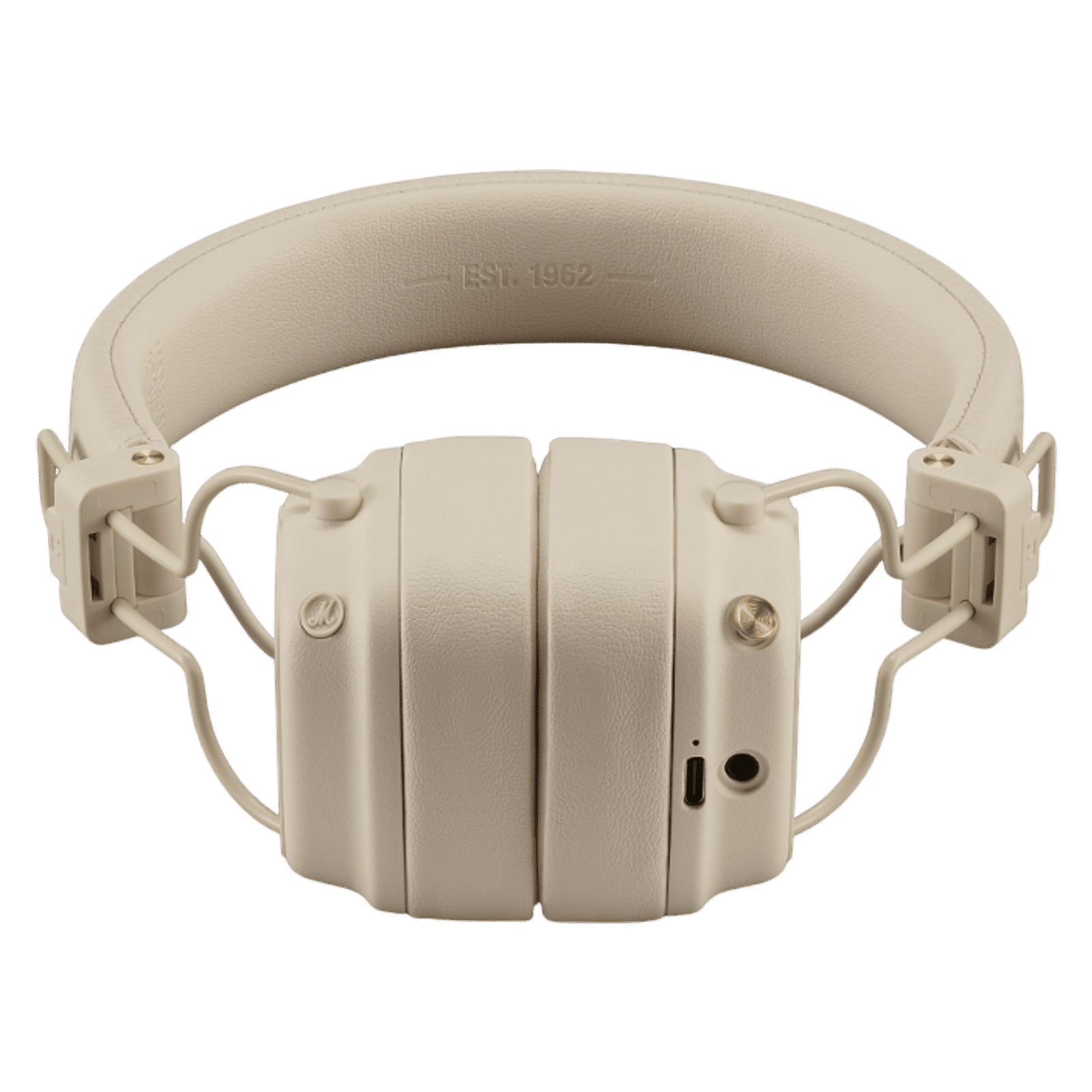 Marshall Major V Bluetooth Headphone with Mic (Upto 100 Hours Playback, On Ear, Cream)_3