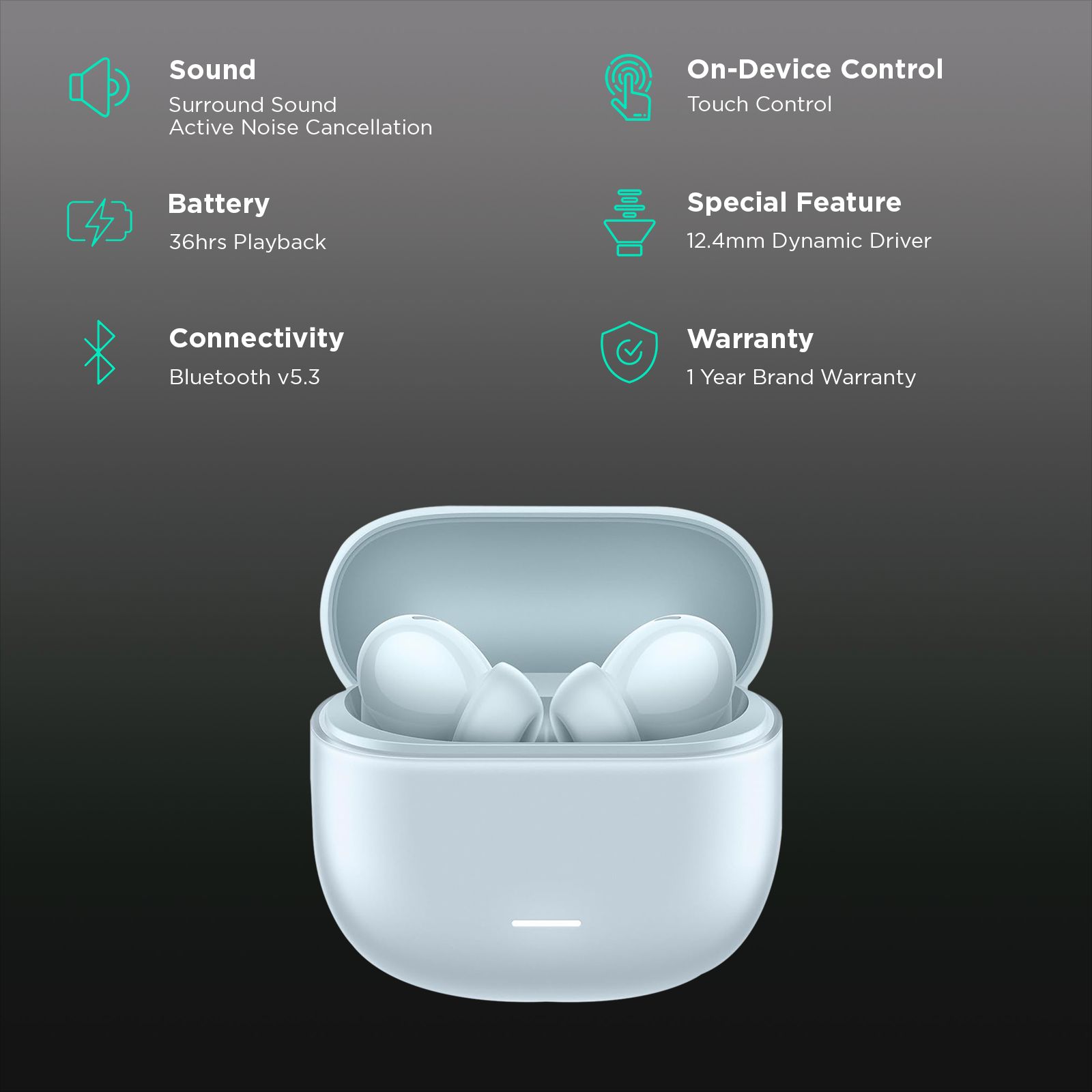 Redmi Buds 5C M2349E1 TWS Earbuds with Active Noise Cancellation (IP54 Water Resistant, 10 Mins Quick Charge, Symphony Blue) Redmi Buds 5C M2349E1 TWS Earbuds with Active Noise Cancellation (IP54 Water Resistant, 10 Mins Quick Charge, Symphony Blue)_2