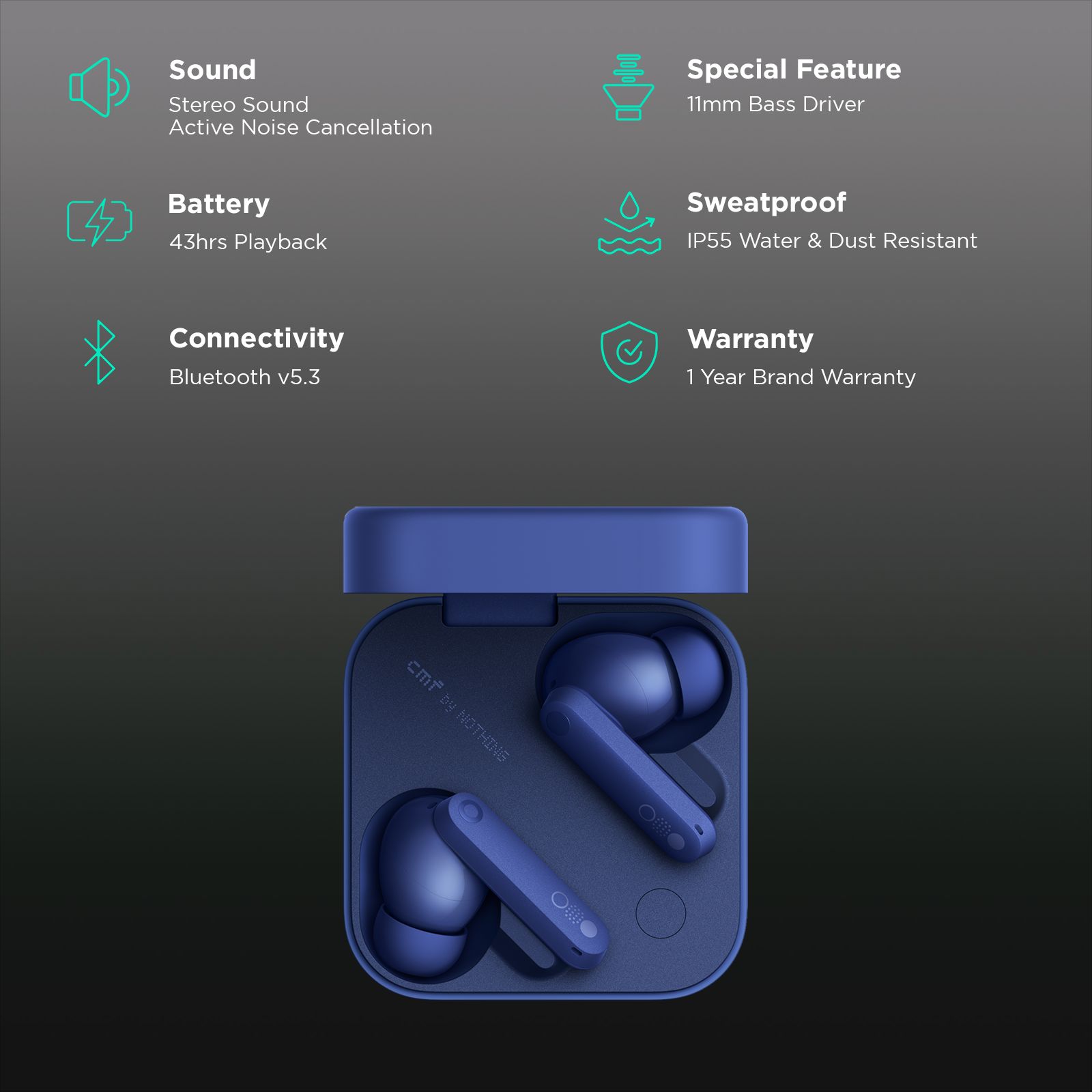 Nothing Buds Pro 2 TWS Earbuds with Active Noise Cancellation (IP55 Water & Dust Resistant, 43 Hours Playback, Blue) Nothing Buds Pro 2 TWS Earbuds with Active Noise Cancellation (IP55 Water & Dust Resistant, 43 Hours Playback, Blue)_2