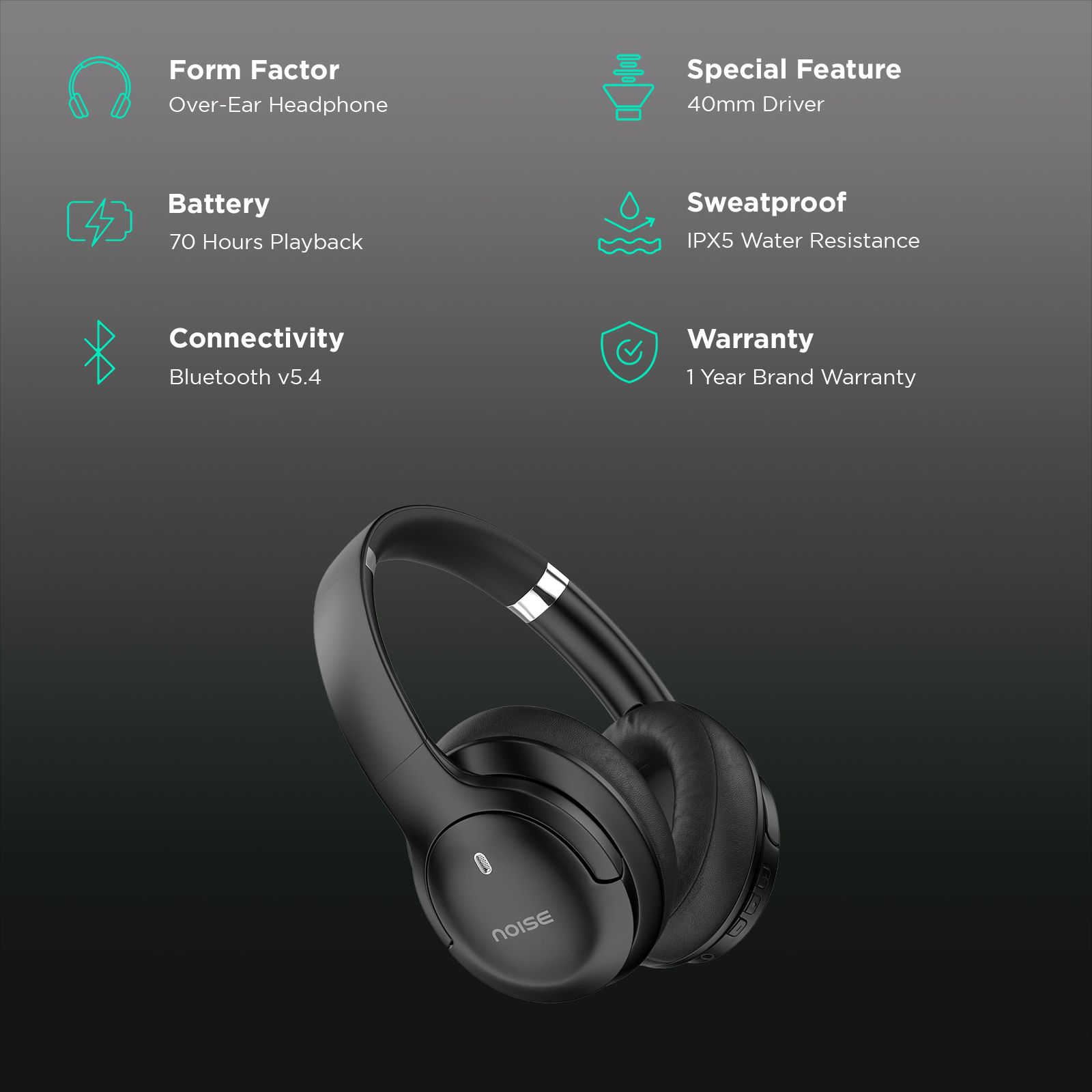 noise Airwave Max 4 Bluetooth Headphone with Mic (Ultra Low Latency, Over Ear, Carbon Black) noise Airwave Max 4 Bluetooth Headphone with Mic (Ultra Low Latency, Over Ear, Carbon Black)_2